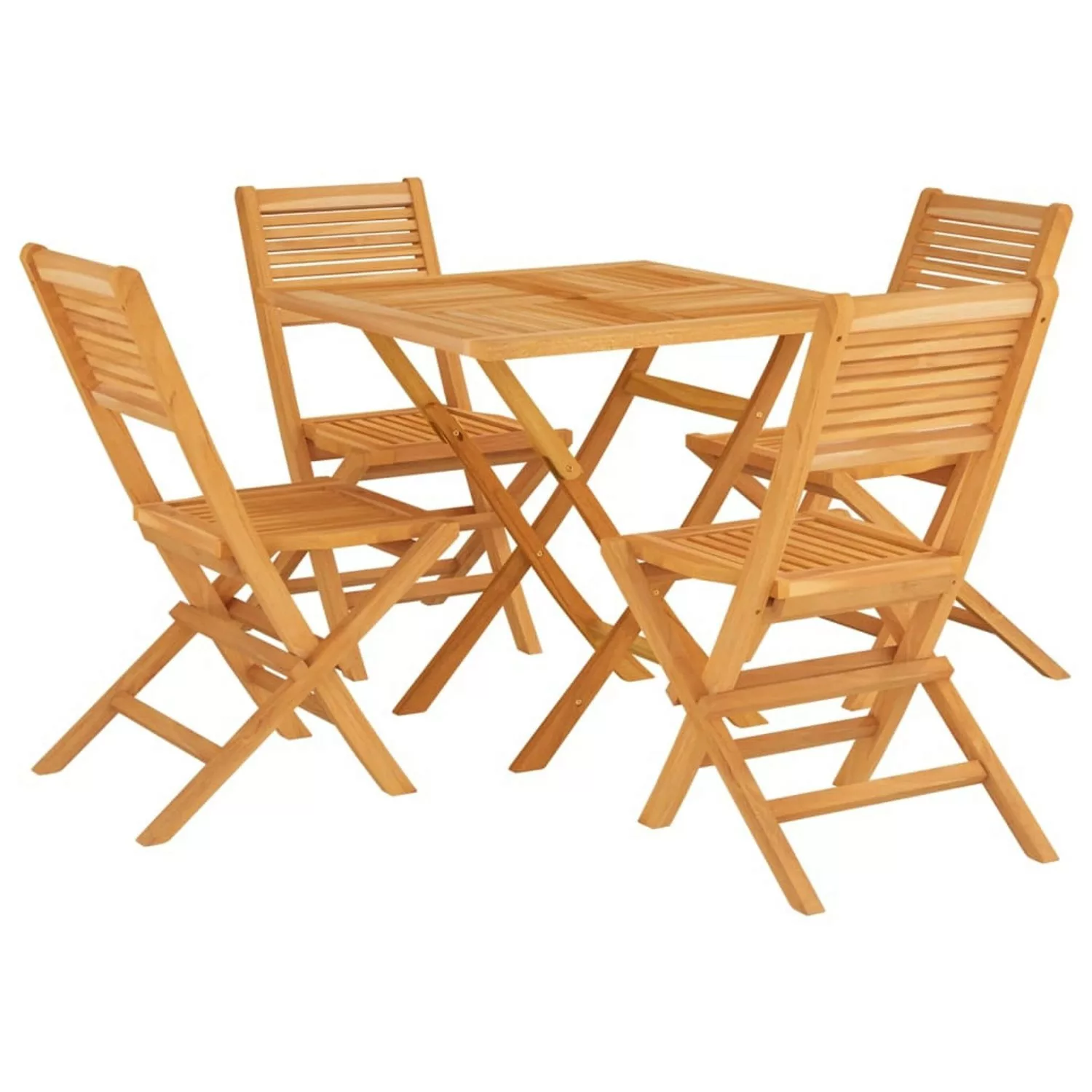 Vidaxl 5-tlg. Garten-essgruppe Massivholz Teak günstig online kaufen