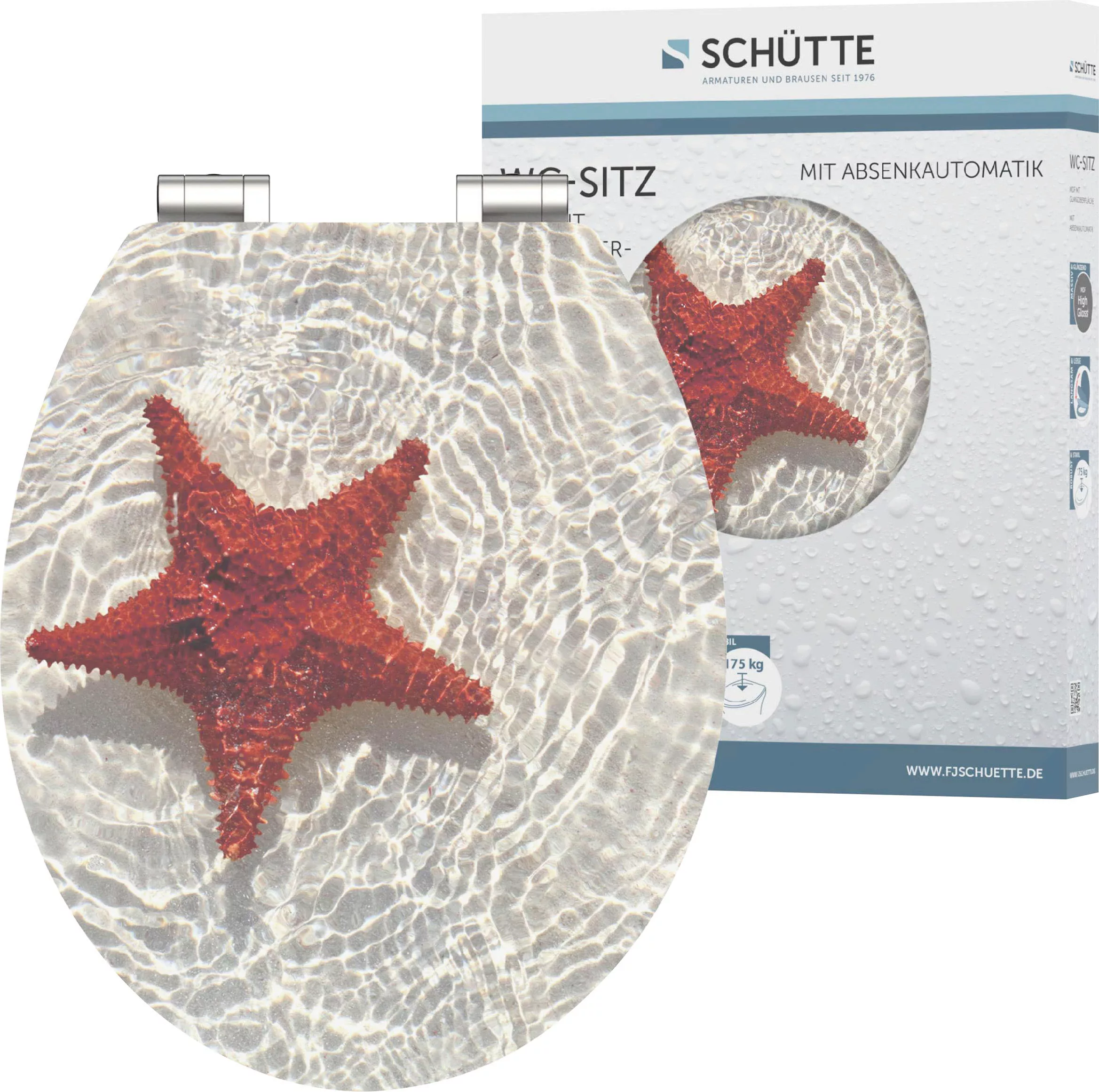 Schütte WC-Sitz "RED STARFISH", High Gloss mit MDF Holzkern, mit Absenkauto günstig online kaufen