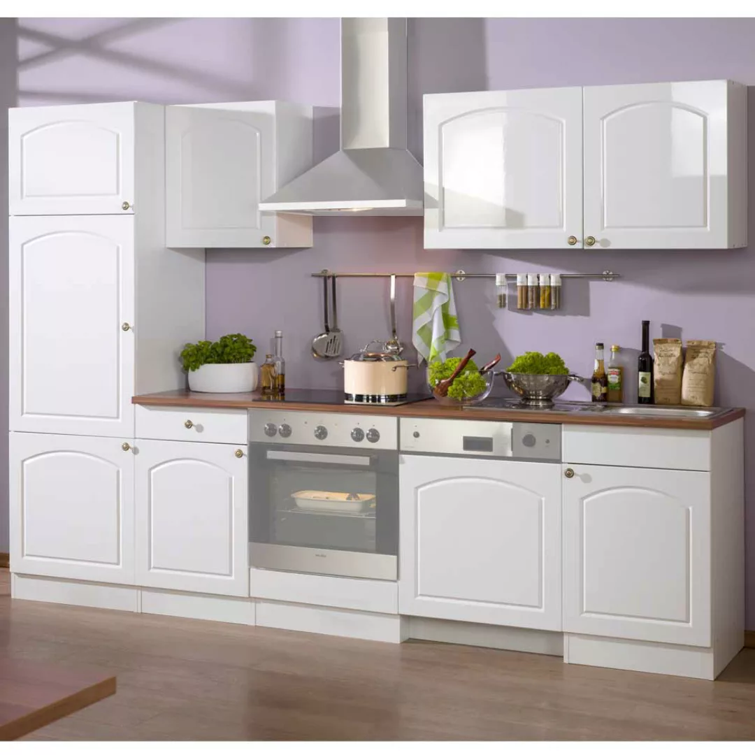 Küchen Kombination im Landhausstil Weiß (sechsteilig) günstig online kaufen