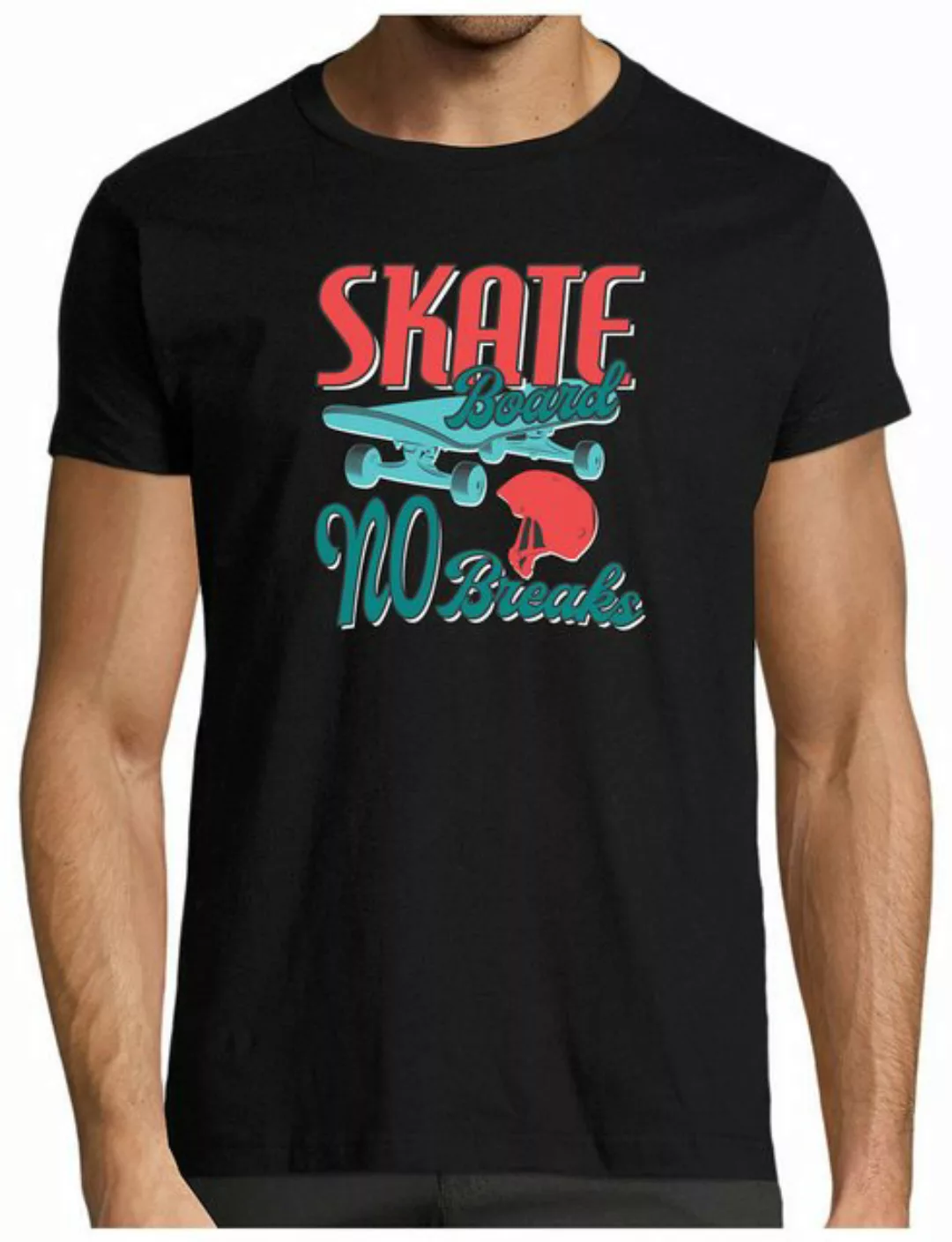 MyDesign24 T-Shirt Herren Skater Shirt "Skateboard No Brake" Stylisches Ska günstig online kaufen