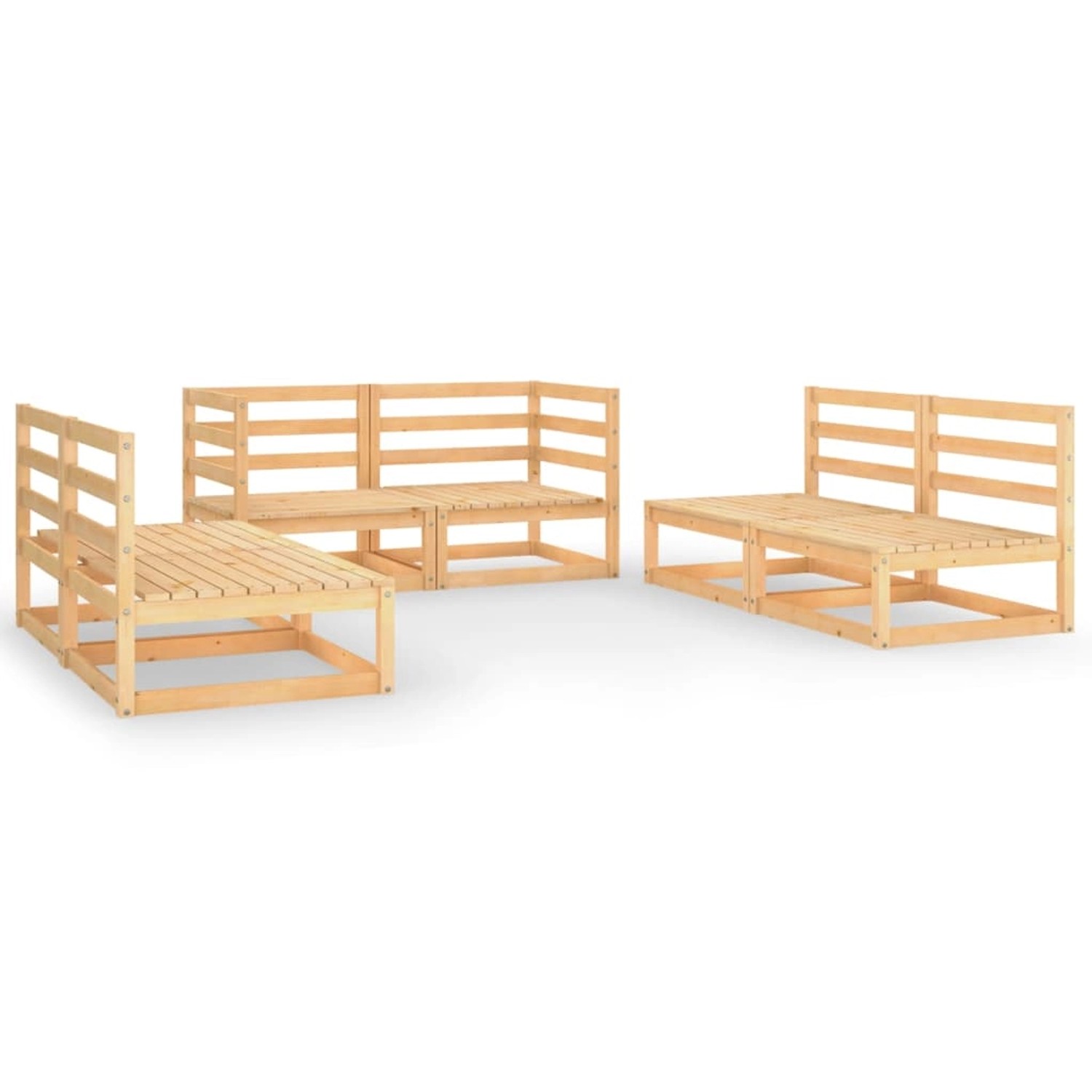 vidaXL 6-tlg Garten-Lounge-Set Massivholz Kiefer Modell 100 günstig online kaufen