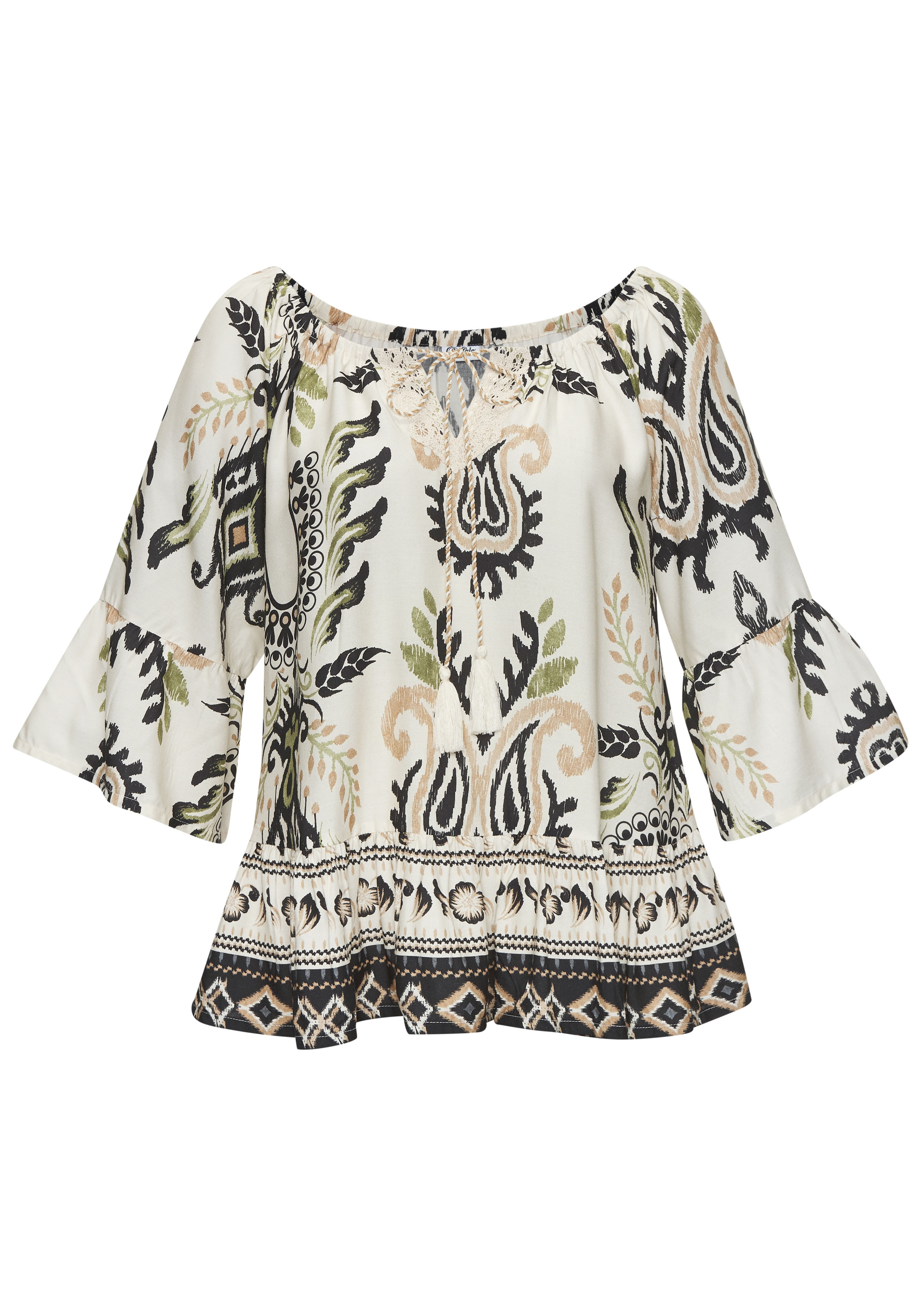 Buffalo Carmenbluse, mit Alloverprint, Sommerbluse, Tunika, Blusenshirt günstig online kaufen