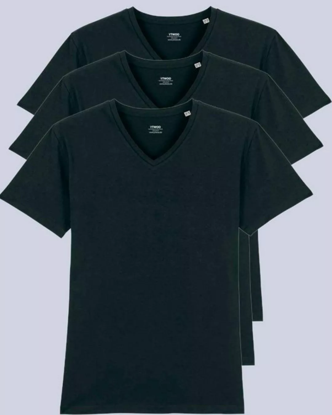 YTWOO T-Shirt 3er Pack V T-Shirt für Männer, Fair & Nachhaltig (Spar-Set, 3 günstig online kaufen