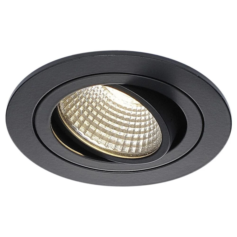 Einflammiger LED-Einbaustrahler New Tria 1, Clipfedern, rund, schwarz, 3000 günstig online kaufen