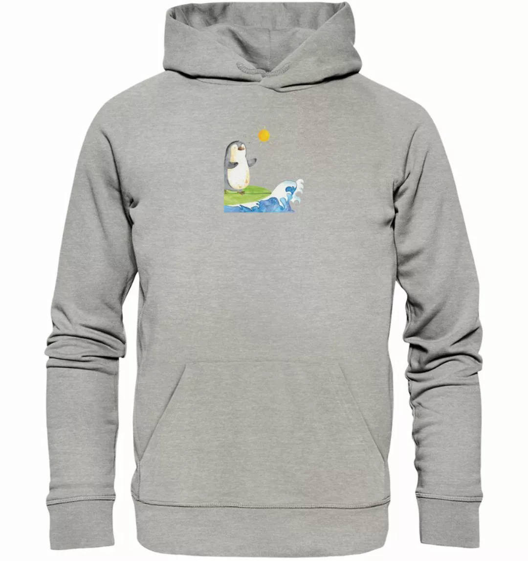 Mr. & Mrs. Panda Hoodie Größe L Pinguin Surfer - Heather Grey - Geschenk, P günstig online kaufen