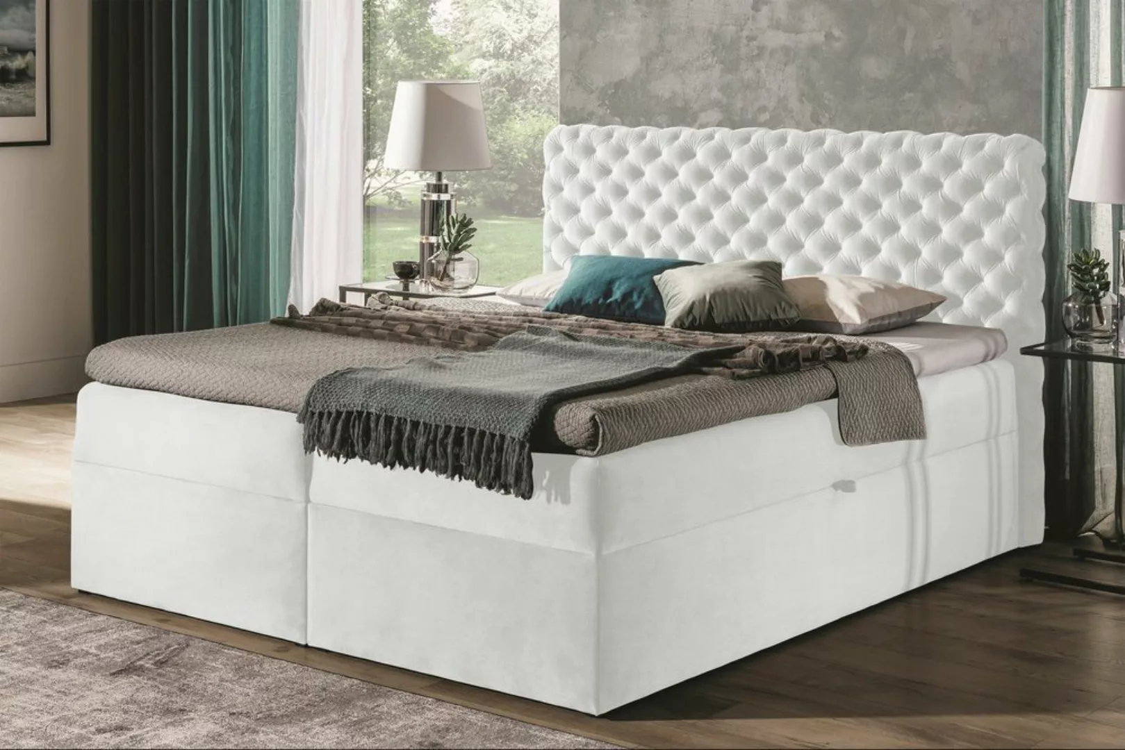 Stylefy Boxspringbett Angelo (Schlafzimmerbett, Bett), gepolstert günstig online kaufen