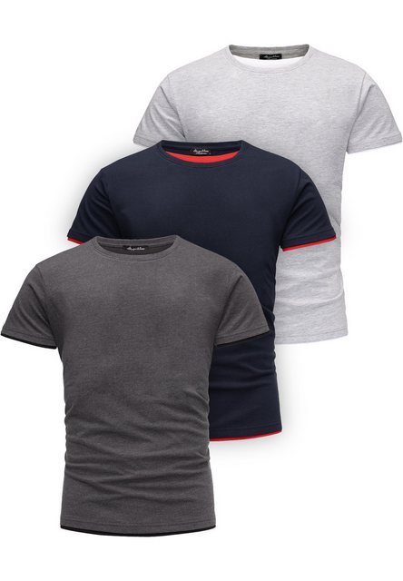 Amaci&Sons T-Shirt 3. LAKEWOOD 3er-Pack T-Shirts (3er-Pack) Herren Basic Ov günstig online kaufen