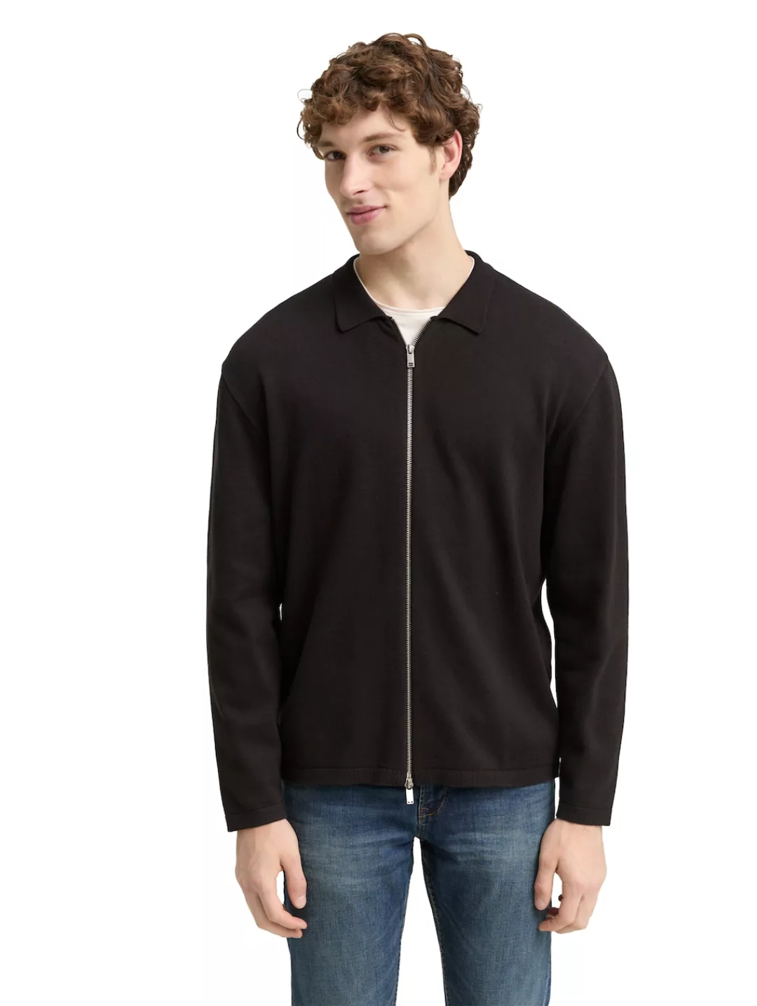 TOM TAILOR Denim Strickpullover, mit Reißverschluss günstig online kaufen