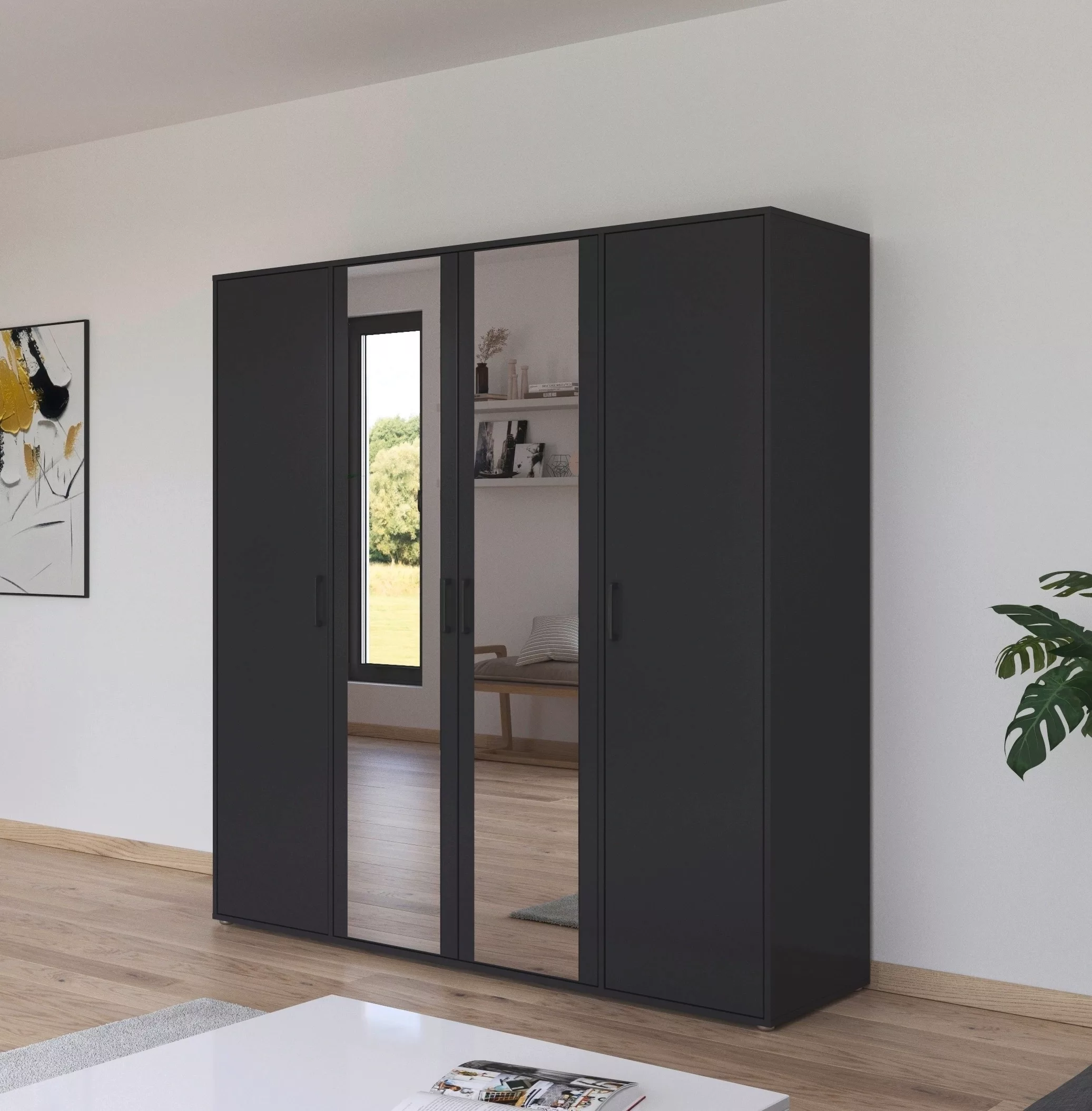 rauch Drehtürenschrank "Voyager", mit modernen Griffen in Graumetallic und günstig online kaufen