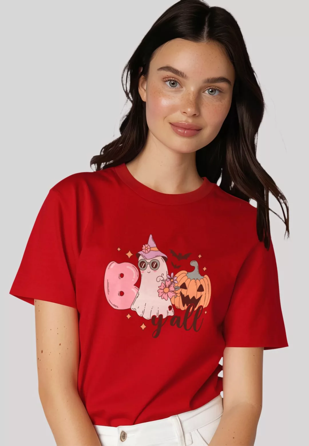 F4NT4STIC T-Shirt "Retro Halloween Boo y all", Premium Qualität günstig online kaufen