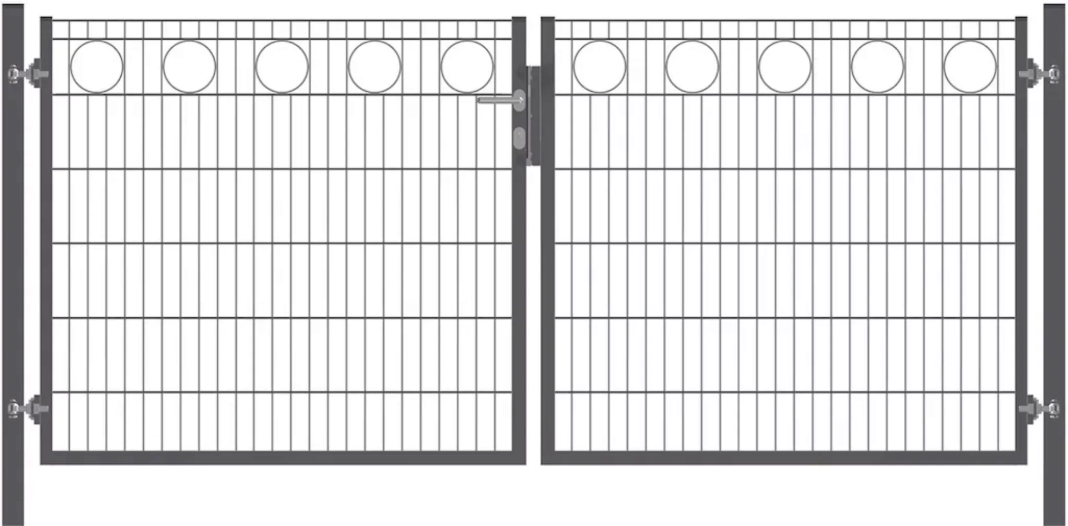 KRAUS Zaundoppeltür "Bali", BxH: 300x120 cm, Komplett inkl. Torpfosten 6x6 günstig online kaufen