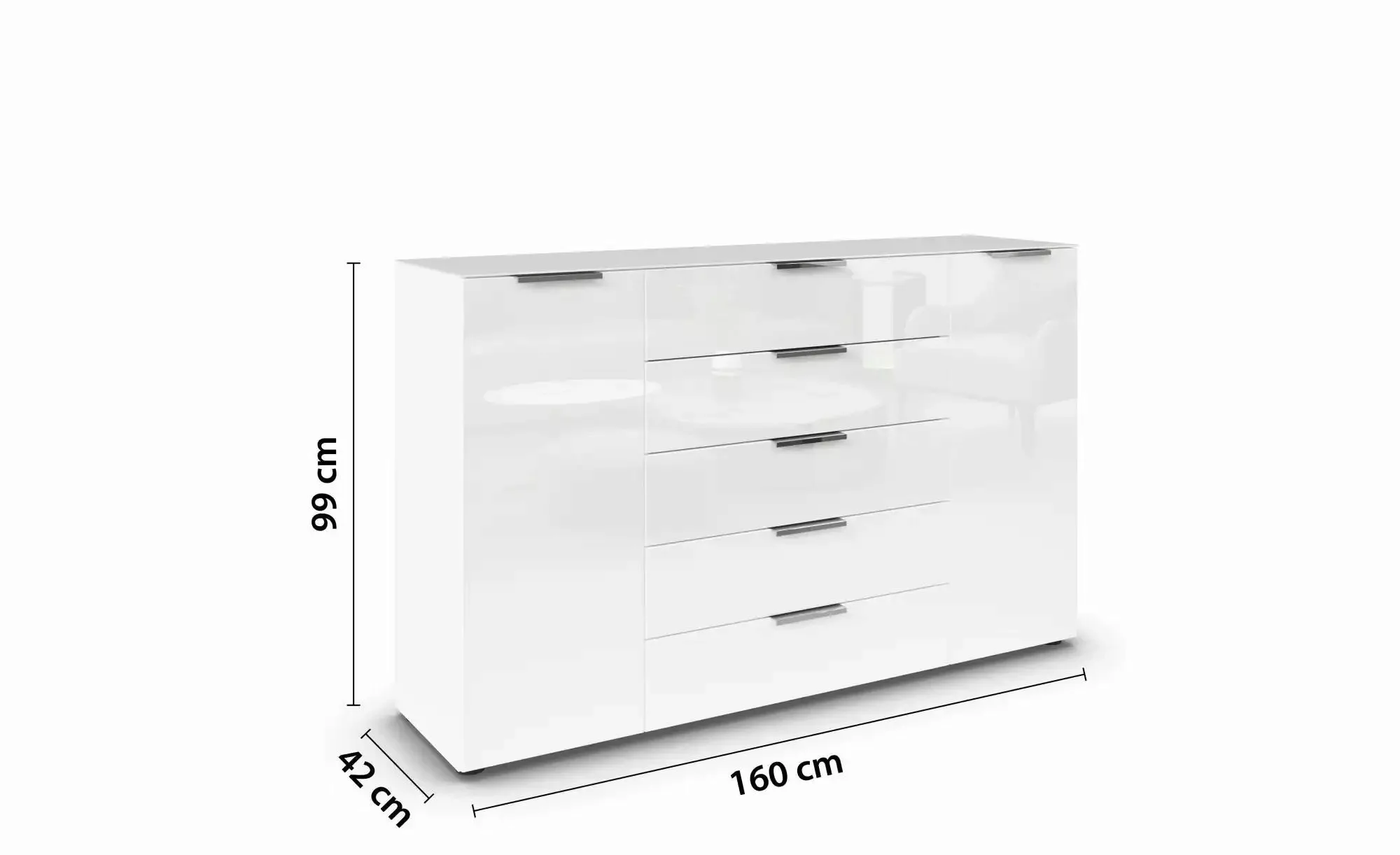 Sideboard  Flipp ¦ weiß ¦ Maße (cm): B: 160 H: 99 Kommoden & Sideboards > S günstig online kaufen