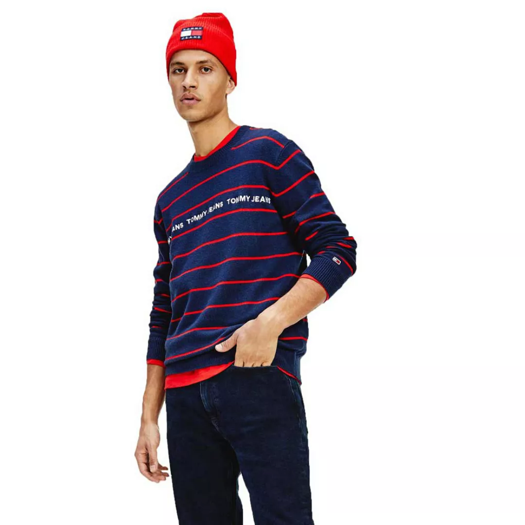 Tommy Jeans Light Blend Stripe Pullover M Twilight Navy / Multi günstig online kaufen