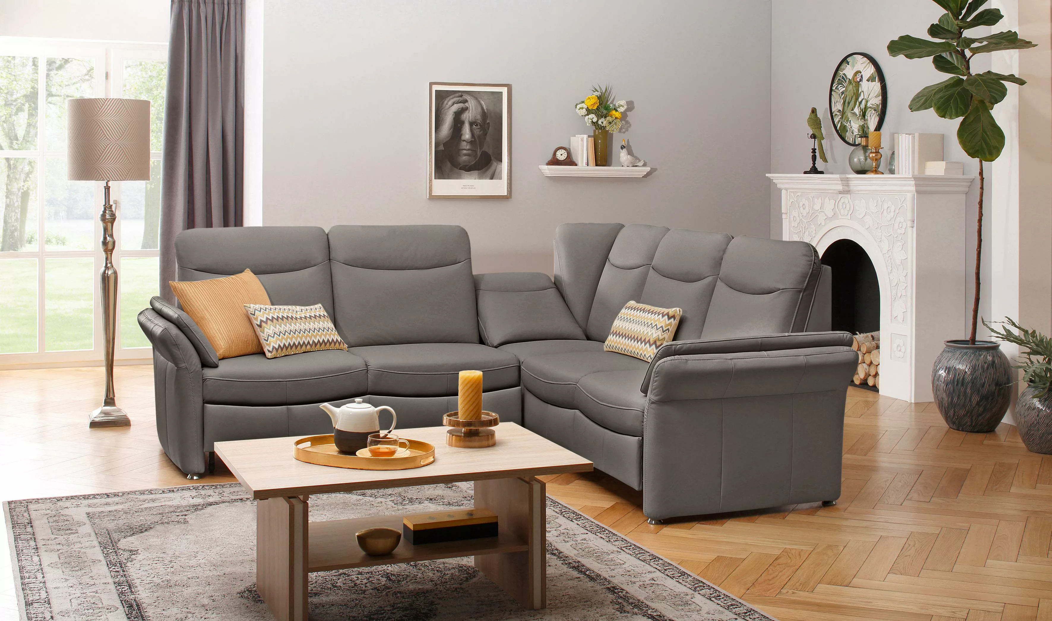 Home affaire Ecksofa »Tahoma L-Form«, mit Armlehnfunktion, wahlweise Bettfu günstig online kaufen