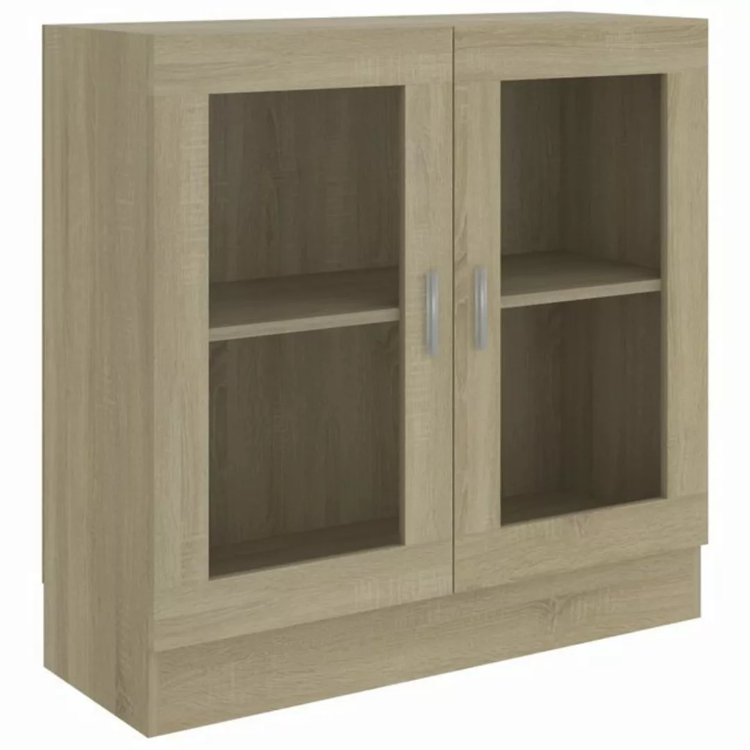 vidaXL Vitrine Bücherschrank Vitrinenschrank Vitrine Sonoma Eiche 82,5x30,5 günstig online kaufen