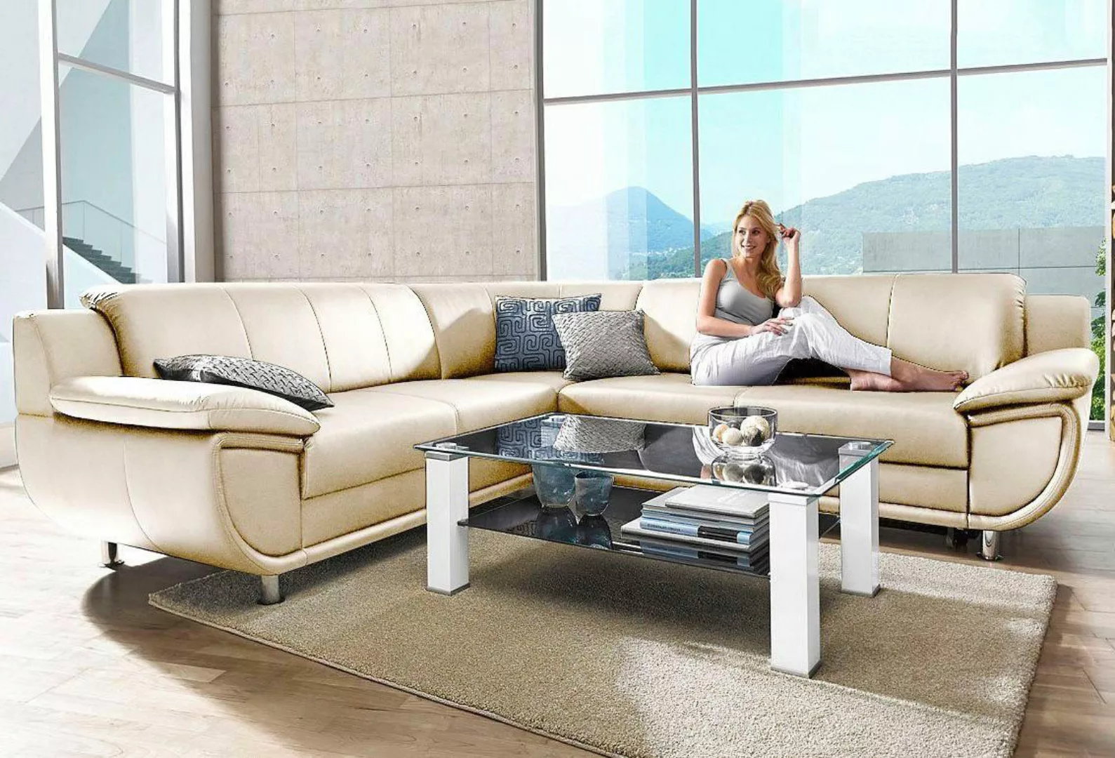 TRENDMANUFAKTUR Ecksofa Rondo wahlweise mit Schlaffunktion, günstig online kaufen