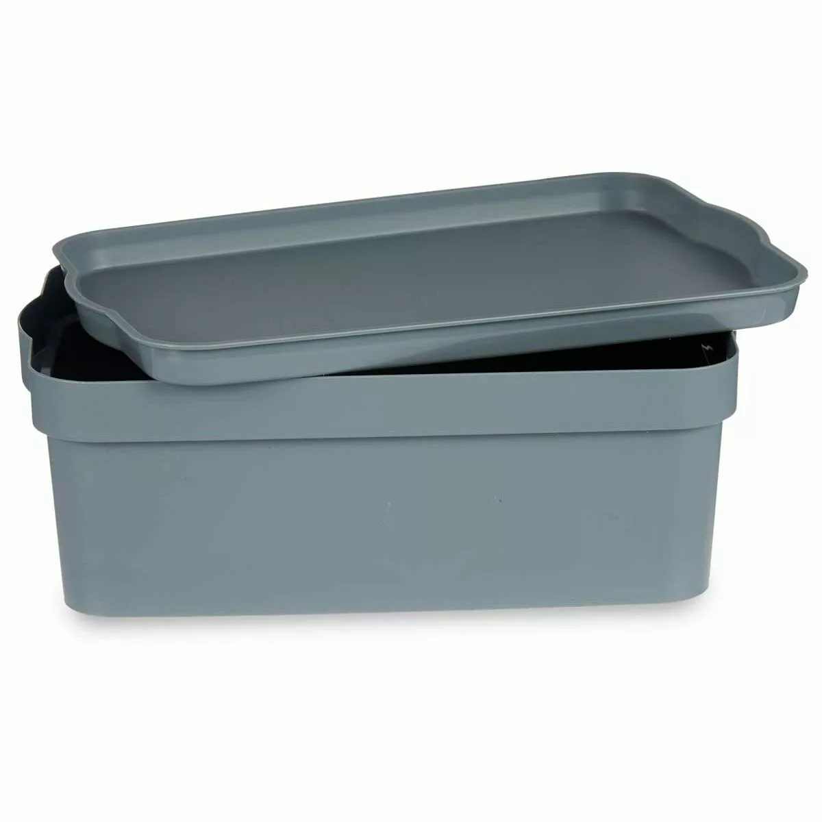 Aufbewahrungsbox Mit Deckel Grau Kunststoff 6 L (21,5 X 11 X 32 Cm) (12 Stü günstig online kaufen