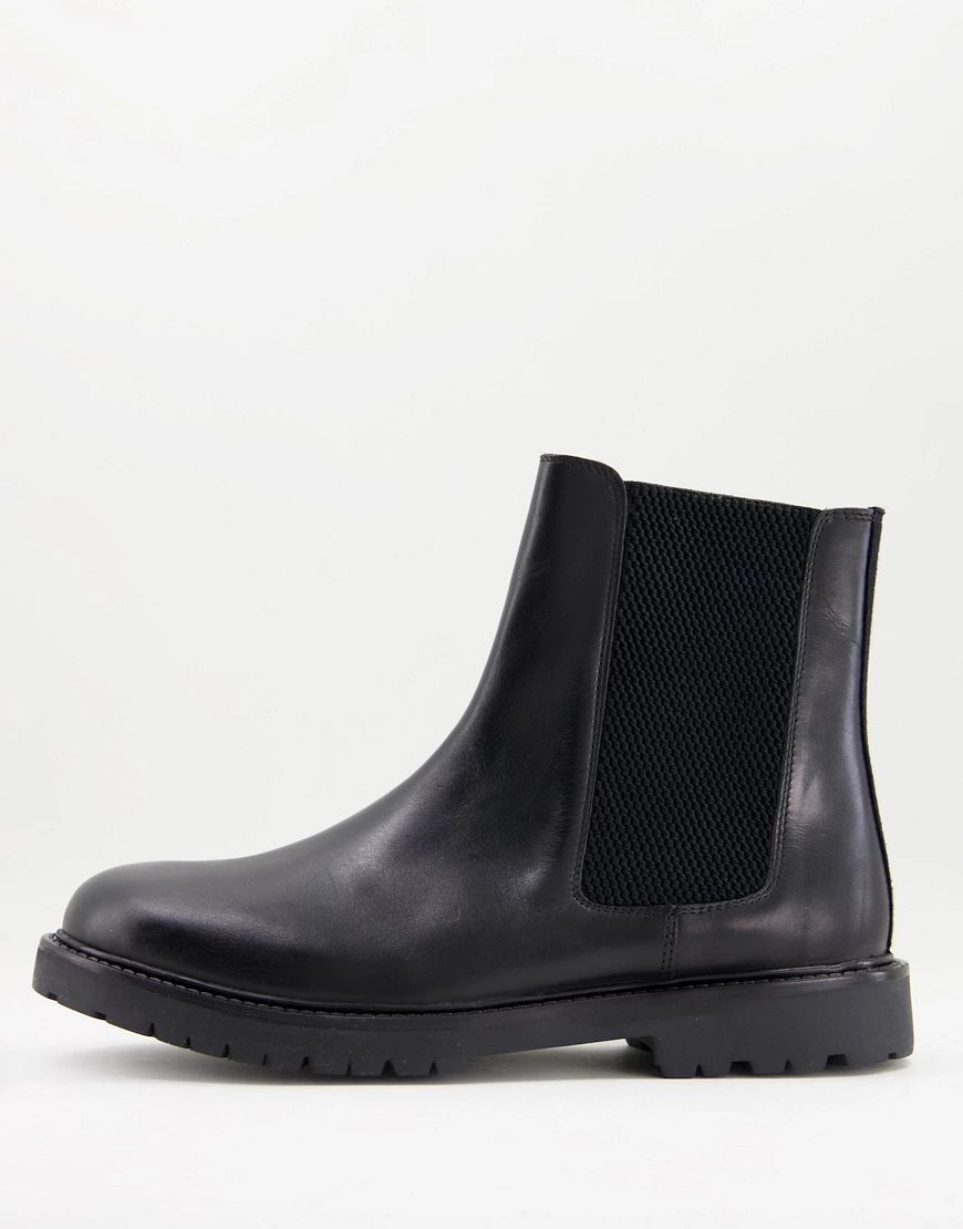 H by Hudson – Chelsea-Stiefel aus Leder in Schwarz günstig online kaufen