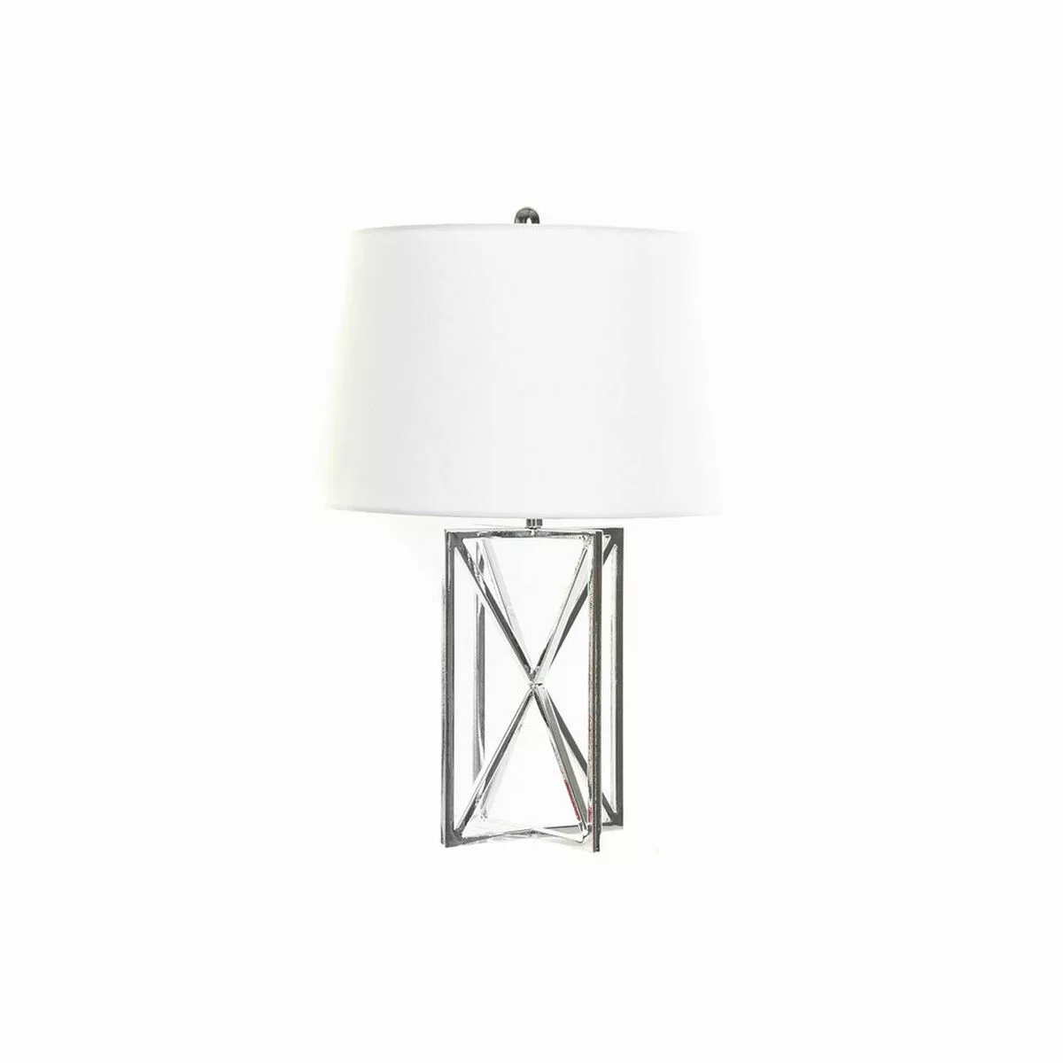 Tischlampe Dkd Home Decor Weiß Silber Polyester Metall 220 V 50 W (38 X 38 günstig online kaufen