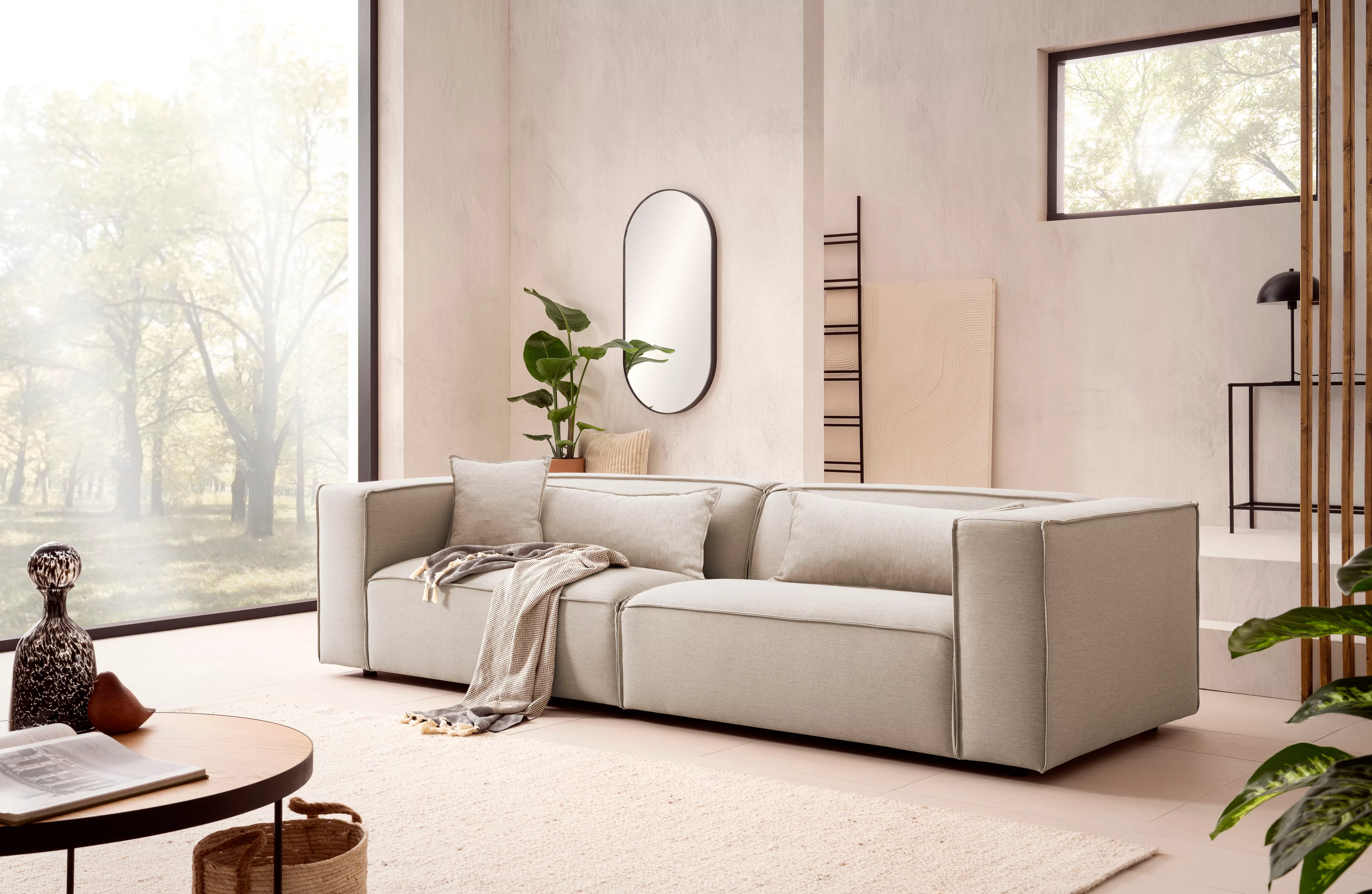 LeGer Home by Lena Gercke 3-Sitzer "PIARA, Couch mit Kedernaht, Sofa in Cor günstig online kaufen