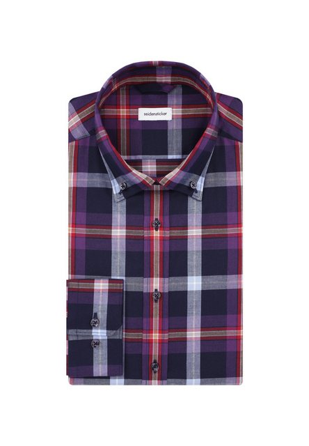 seidensticker Flanellhemd "Slim", Slim Langarm Button-Down-Kragen Karo günstig online kaufen