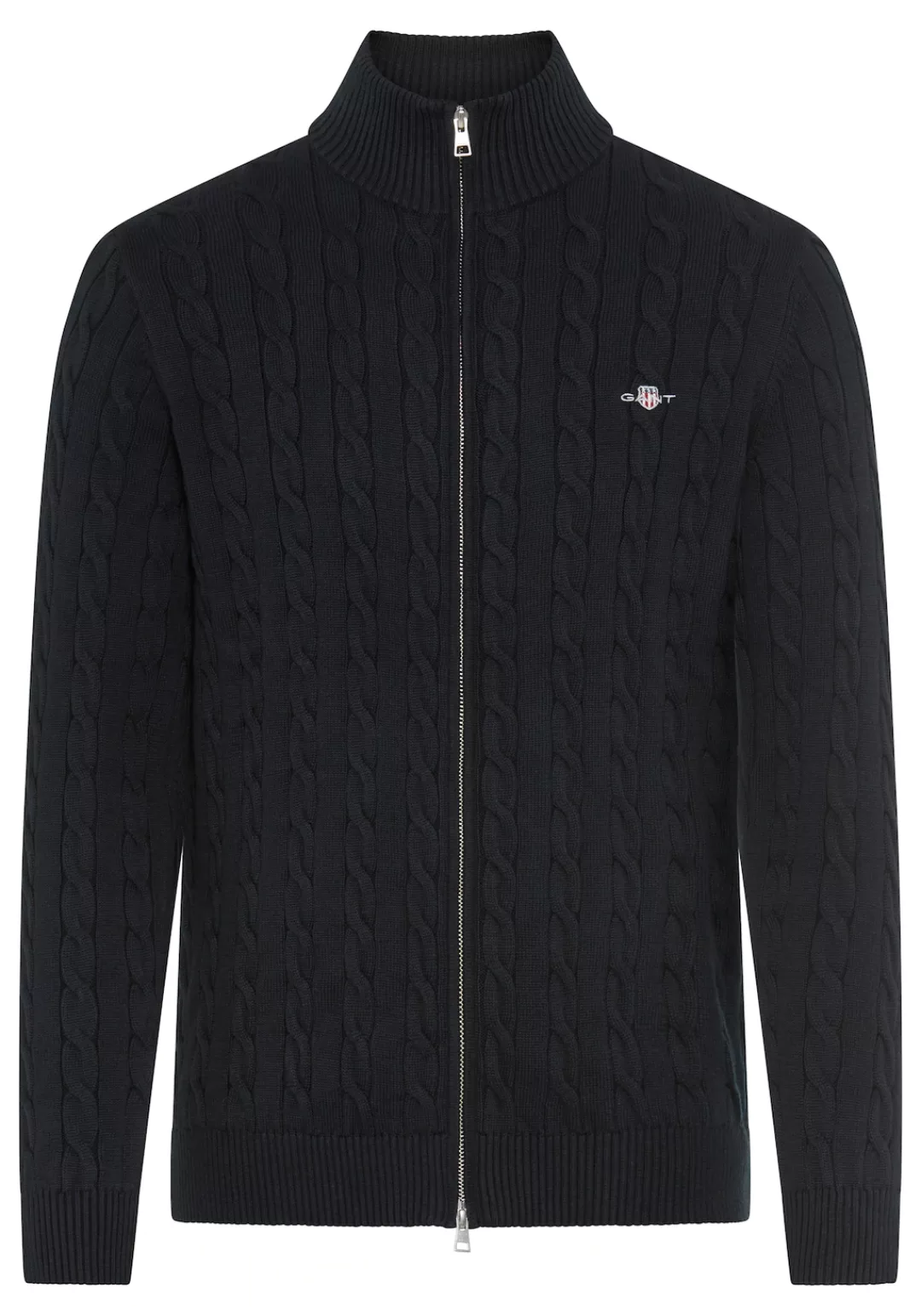 Gant Strickjacke "COTTON CABLE ZIPPED CARDIGAN", mit Stehkragen, regular fi günstig online kaufen