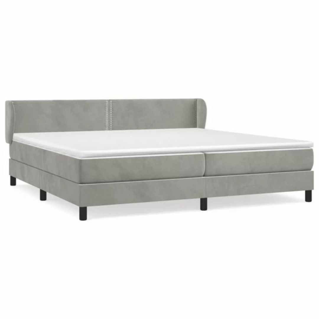 vidaXL Bettgestell Boxspringbett mit Matratze Hellgrau 200x200 cm Samt Bett günstig online kaufen