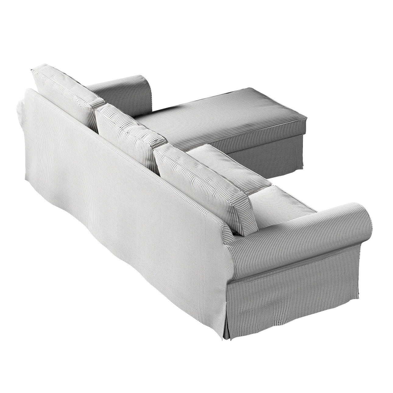 Bezug für Ektorp 2-Sitzer Sofa mit Recamiere, schwarz-beige, Ektorp 2-Sitze günstig online kaufen