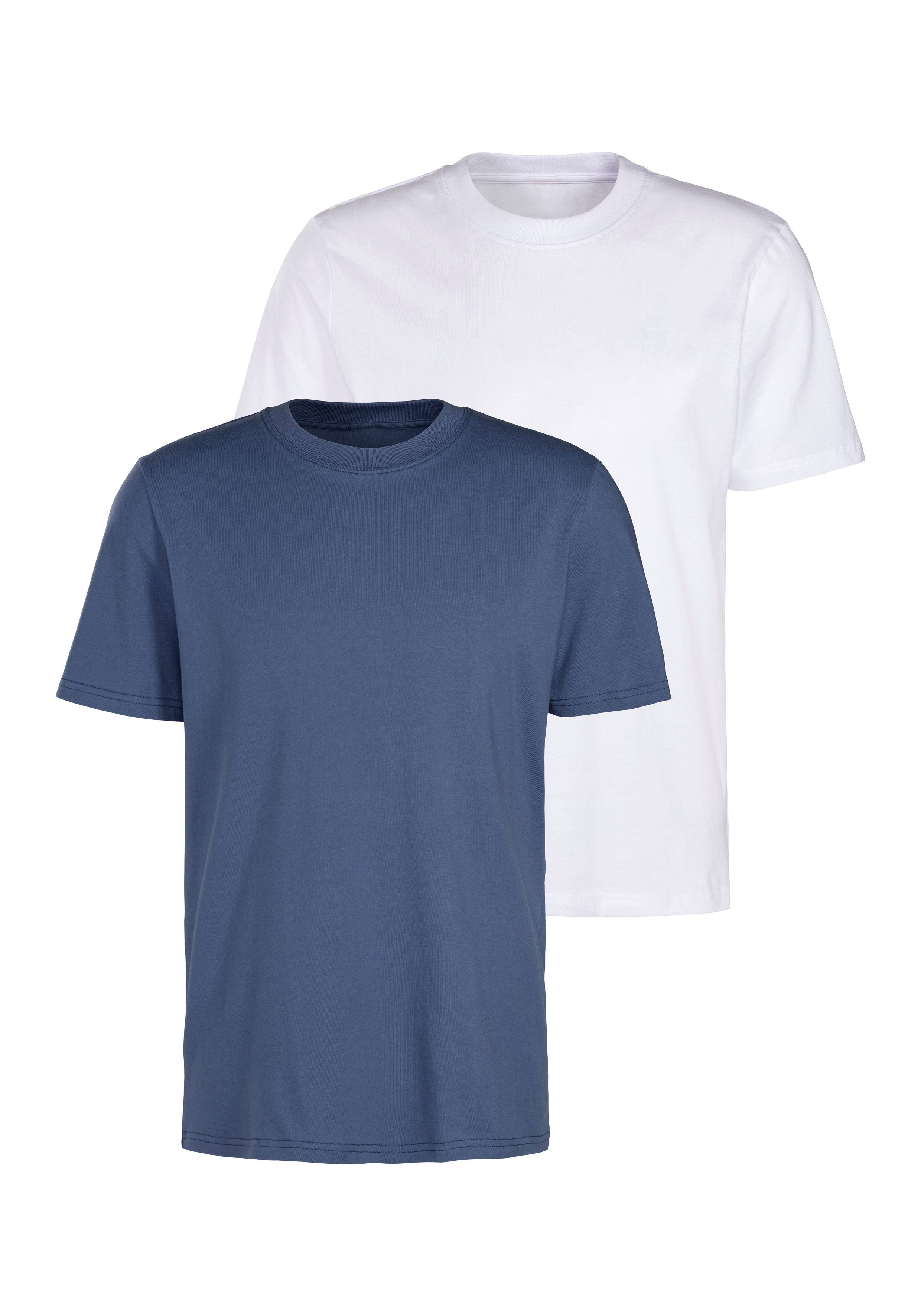 KangaROOS T-Shirt, (2er-Pack), Freizeitshirt mit Kurzarm, Rundhals aus rein günstig online kaufen