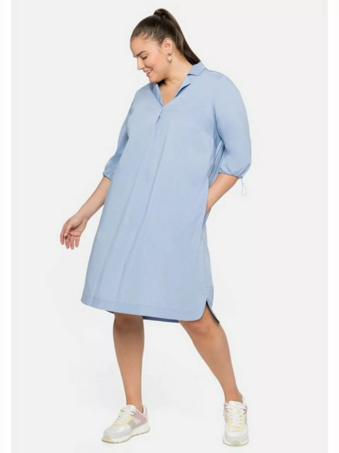 Sheego Blusenkleid "Große Größen", mit Reverskragen und seitlichen Taschen günstig online kaufen