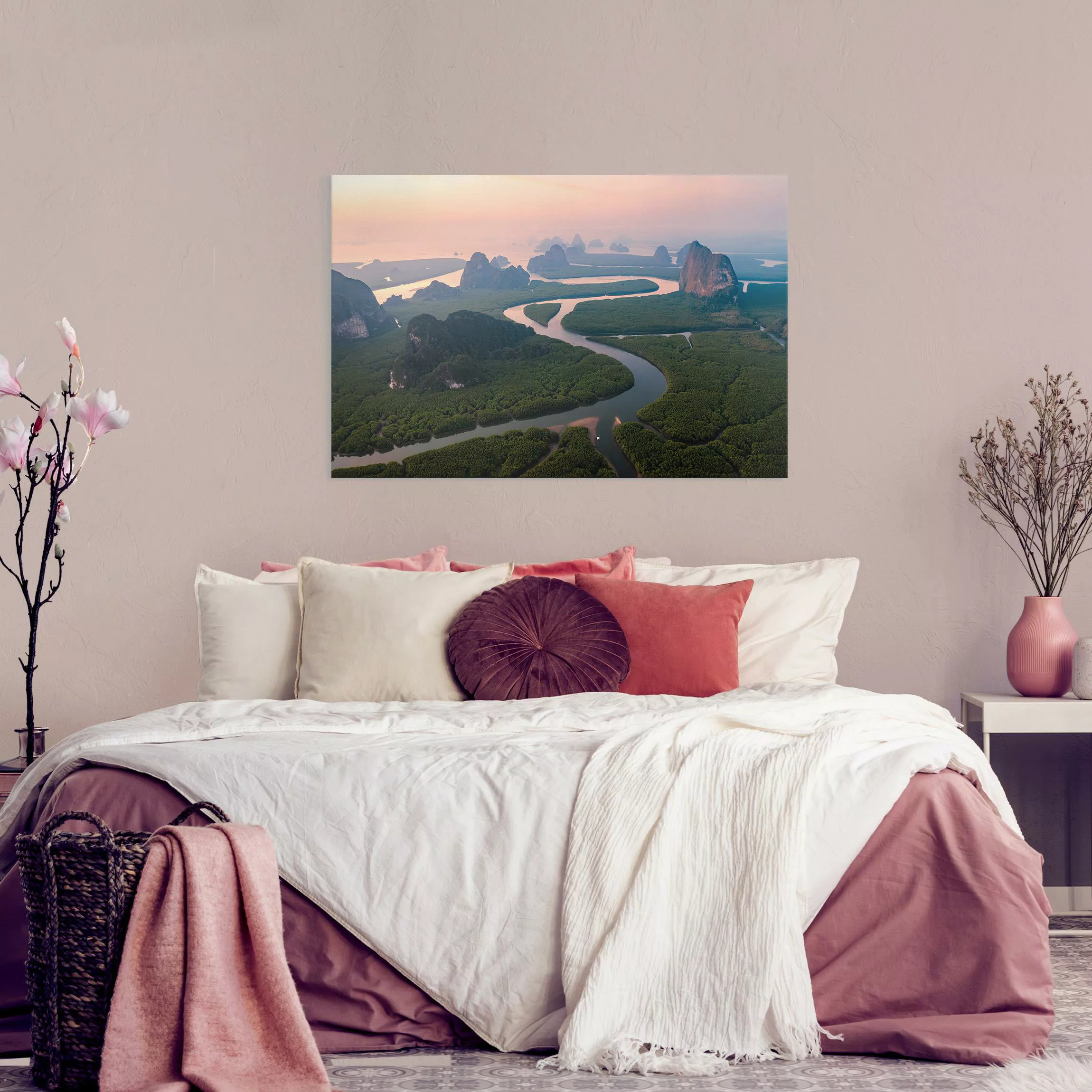 Leinwandbild Flusslandschaft in Thailand günstig online kaufen