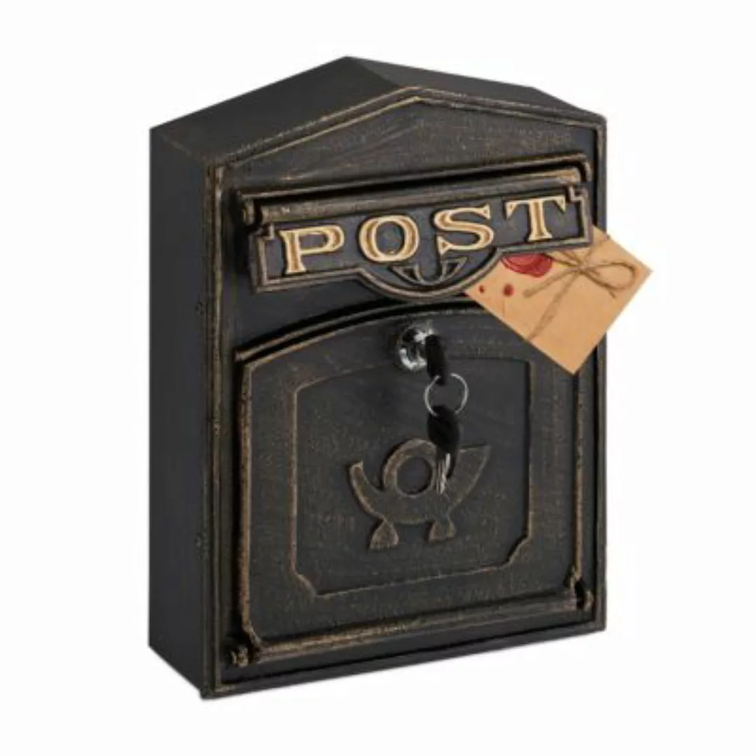 relaxdays Briefkasten im Retro-Look bronze günstig online kaufen