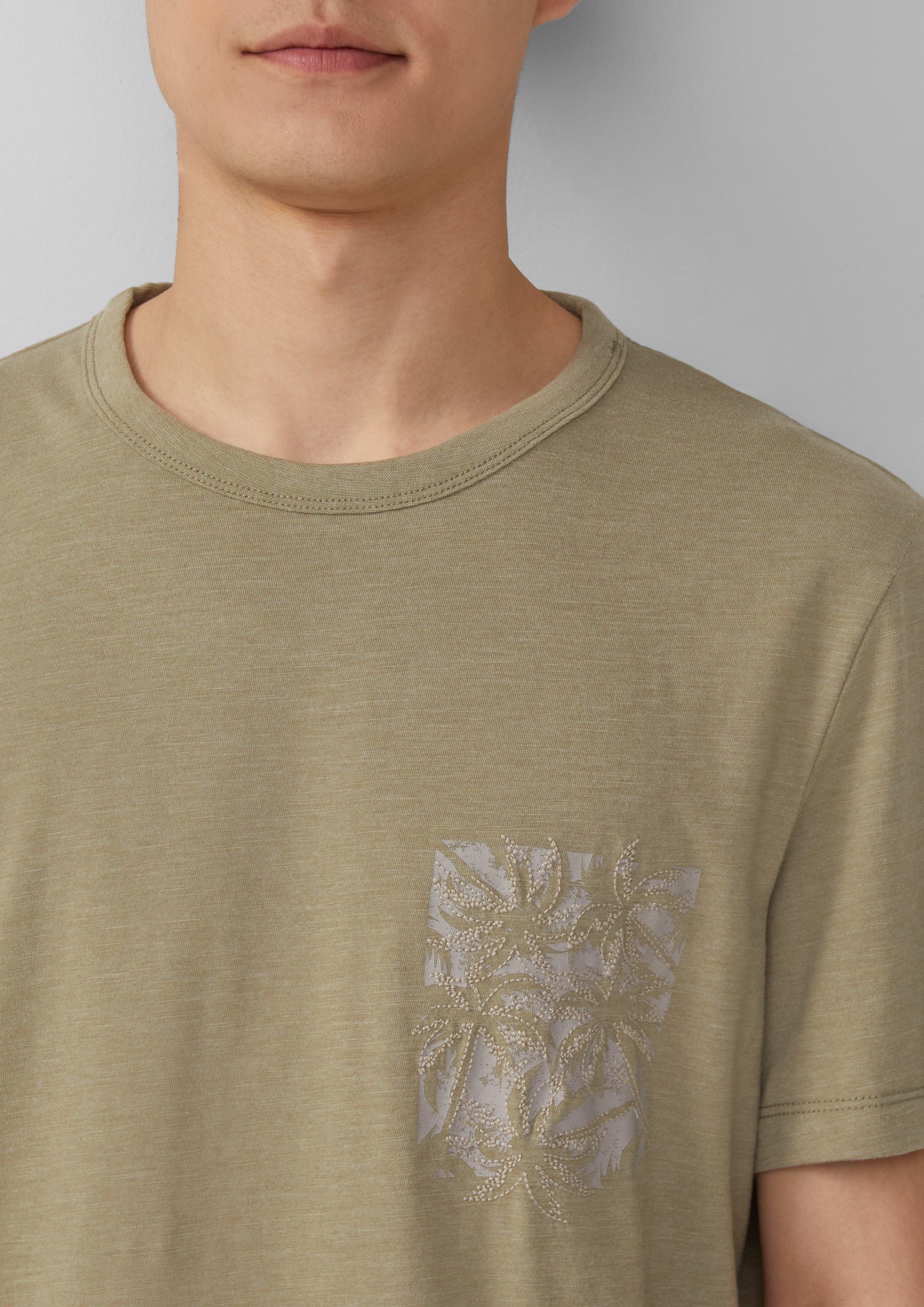 s.Oliver Kurzarmshirt Meliertes T-Shirt aus Baumwollmix günstig online kaufen