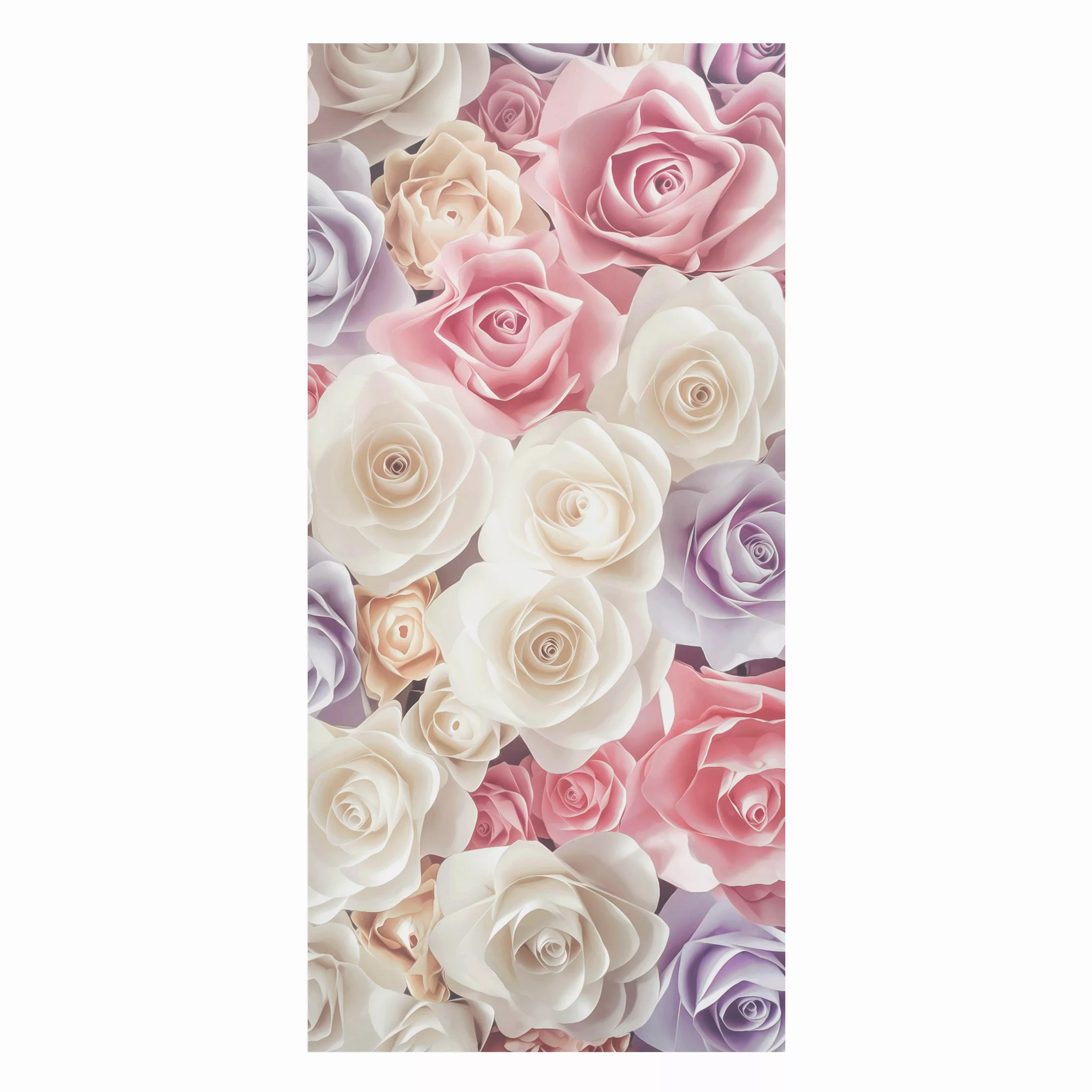 Magnettafel Blumen - Hochformat 1:2 Pastell Paper Art Rosen günstig online kaufen