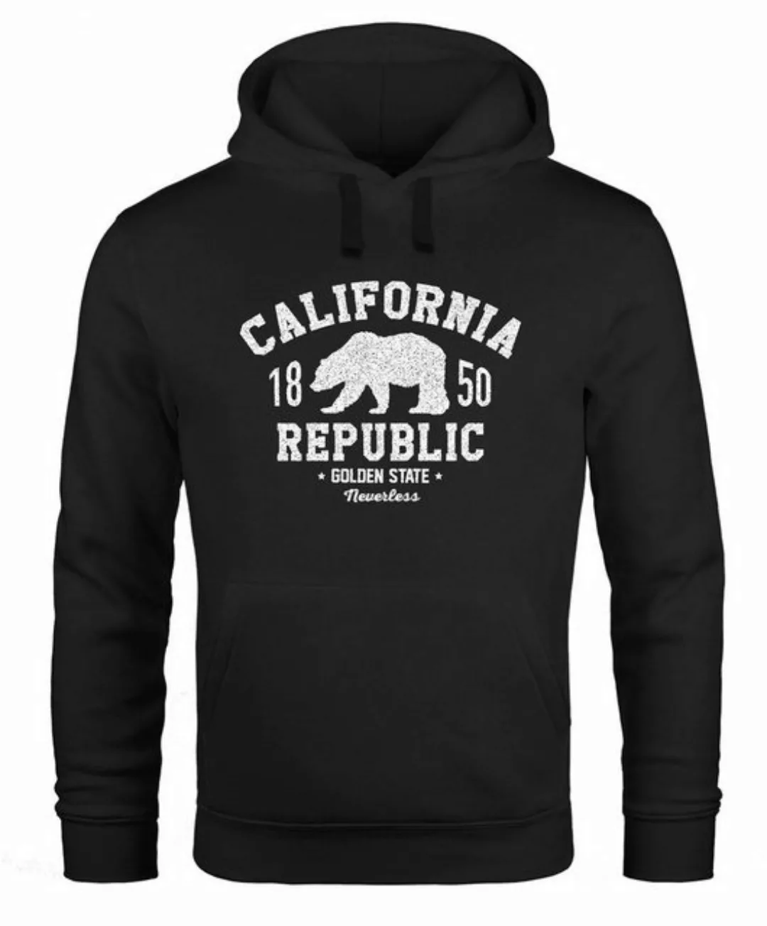 Neverless Hoodie Hoodie Herren California Republic Kalifornien Grizzly Bär günstig online kaufen