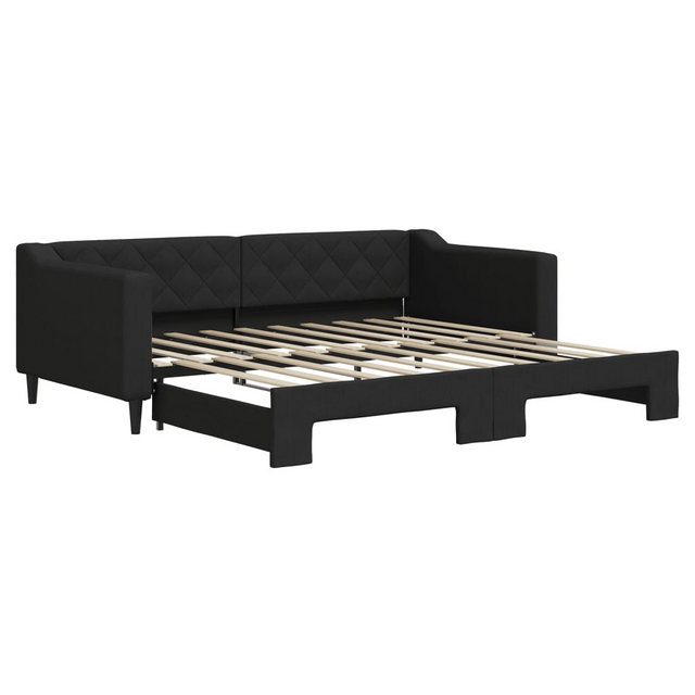 vidaXL Gästebett Gästebett Tagesbett Ausziehbar Schwarz 90x190 cm Stoff Bet günstig online kaufen