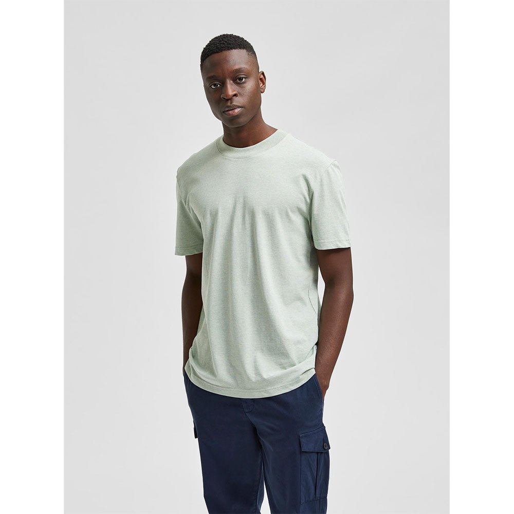 Selected Relax Colman Kurzarm O Hals T-shirt L Desert Sage / Detail Melange günstig online kaufen