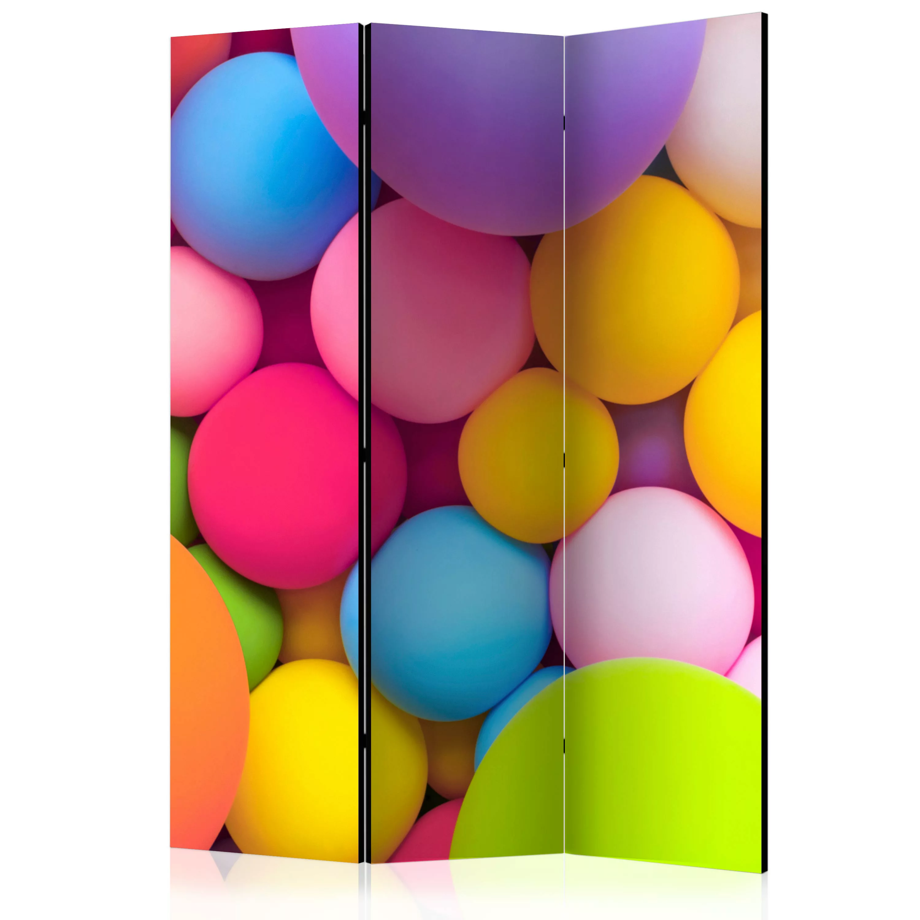 3-teiliges Paravent - Colourful Balls [room Dividers] günstig online kaufen