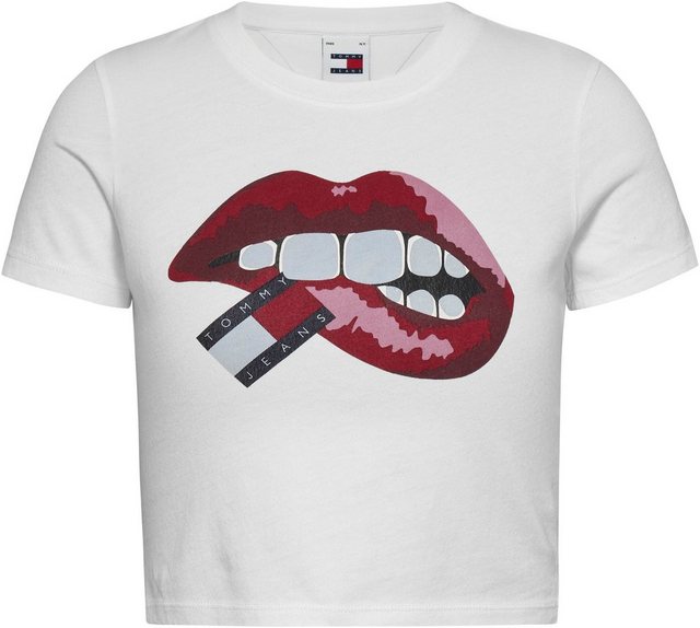 Tommy Jeans T-Shirt TJW SLIM CRP WASHED TJ LIPS TEE mit Frontprint günstig online kaufen