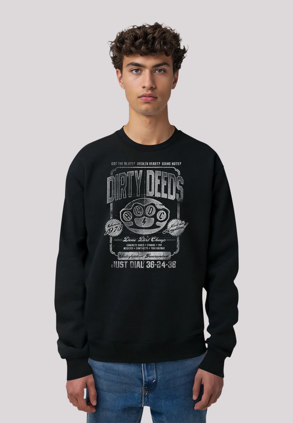 F4NT4STIC Sweatshirt "AC/DC Dirty Deeds Done Cheap Just Dial", Premium Qual günstig online kaufen