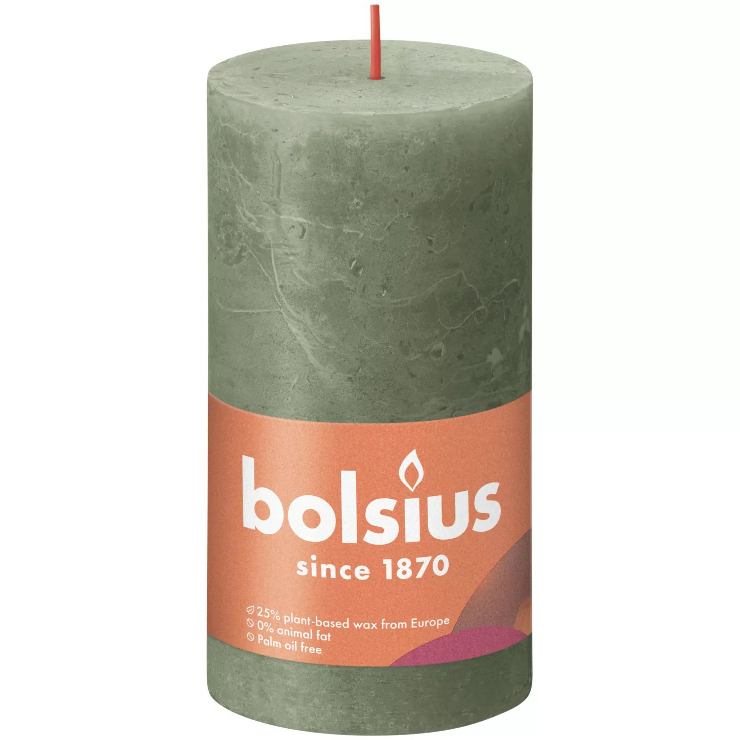 Bolsius Rustik-Kerze Shine 130/68 mm Frische Olive günstig online kaufen