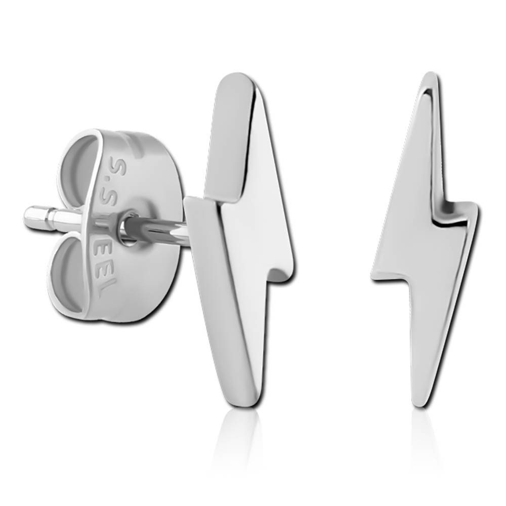 viva-adorno Paar Ohrstecker Blitz Edelstahl Ohrringe günstig online kaufen