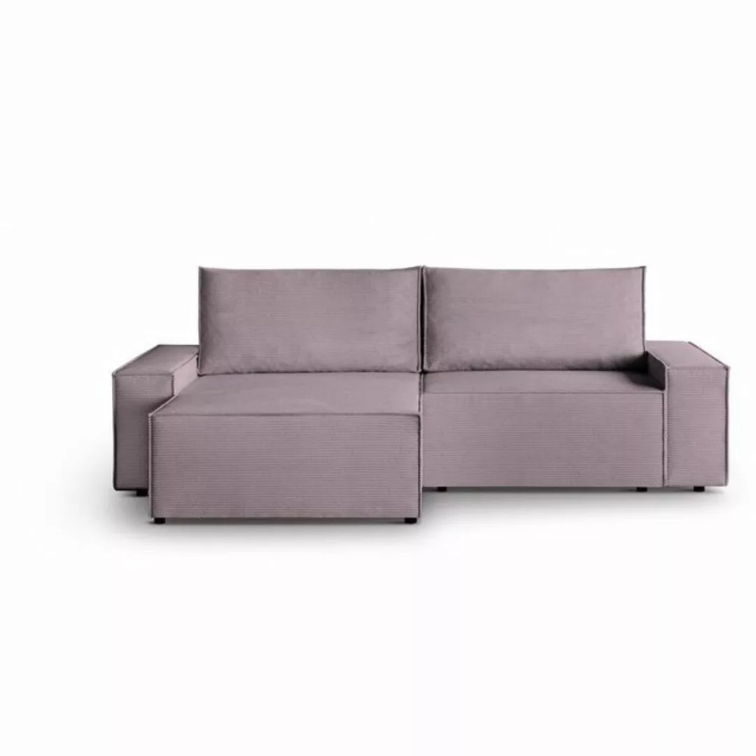 Beautysofa Ecksofa komfortable Zimmerecke San Remo mit gestreiftem Stoff, D günstig online kaufen