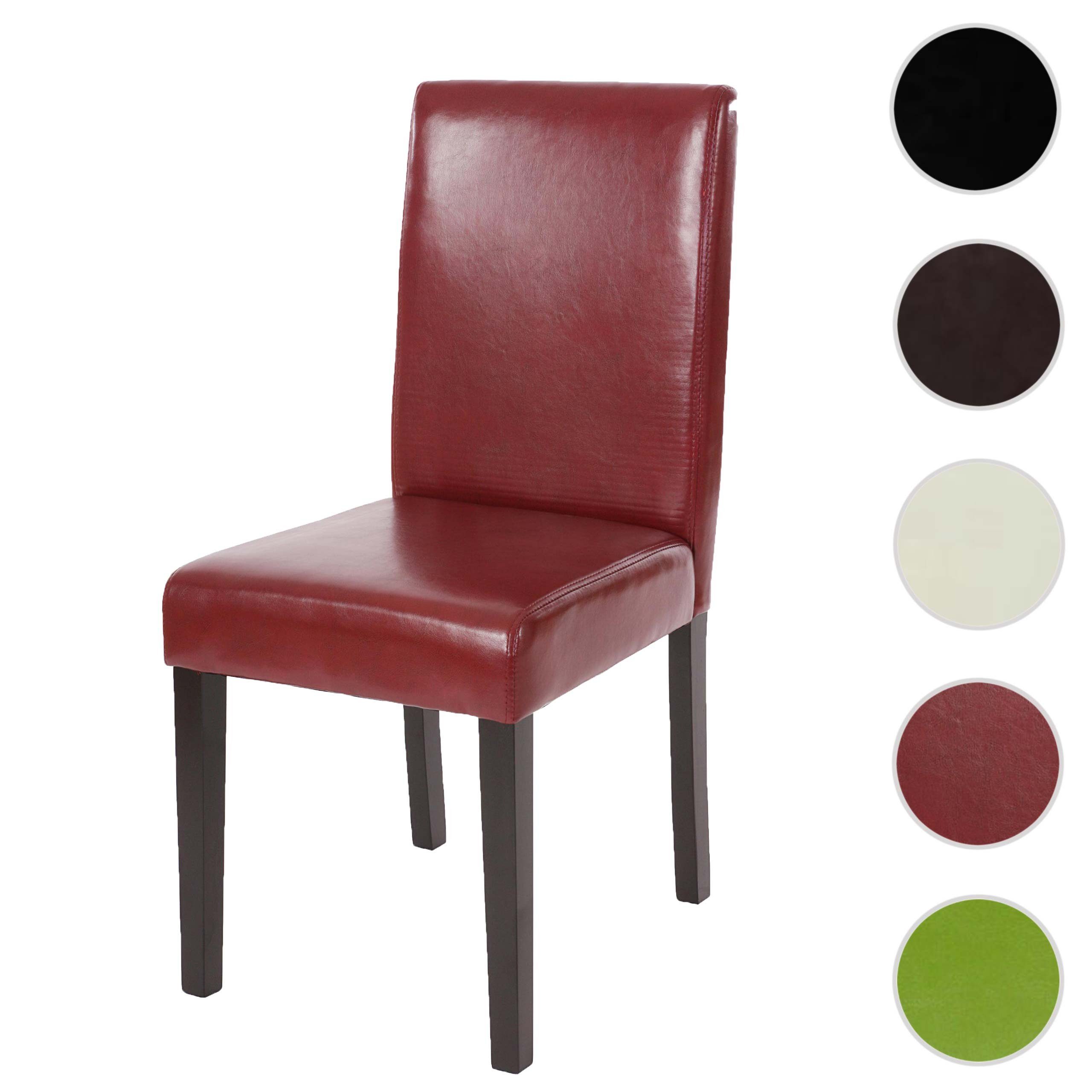 MCW Esszimmerstuhl Littau Schwarz/rot Dunkle Beine günstig online kaufen