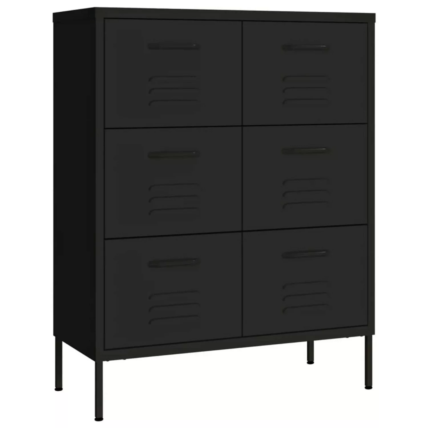 vidaXL Aktenschrank Aktenschrank Schubladenschrank Schwarz 80x35x101,5 cm S günstig online kaufen