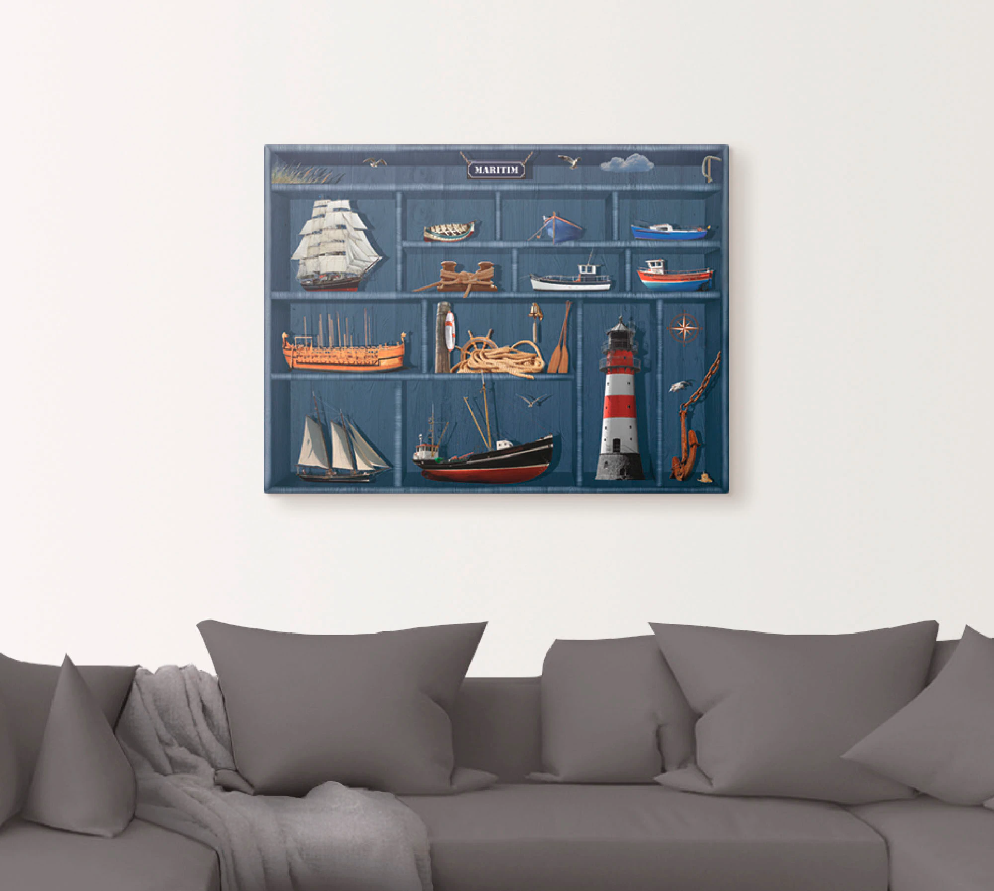 Artland Wandbild "Der maritime Setzkasten", Arrangements, (1 St.), als Lein günstig online kaufen