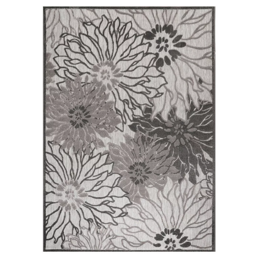 Sanat Outdoorteppich FLORAL grau B/L: ca. 240x330 cm günstig online kaufen