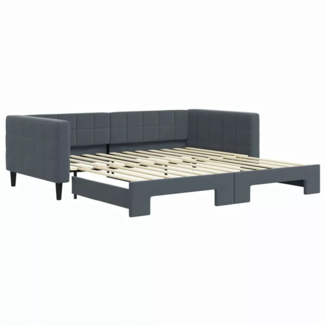 vidaXL Bett Tagesbett Ausziehbar Dunkelgrau 100x200 cm Samt günstig online kaufen