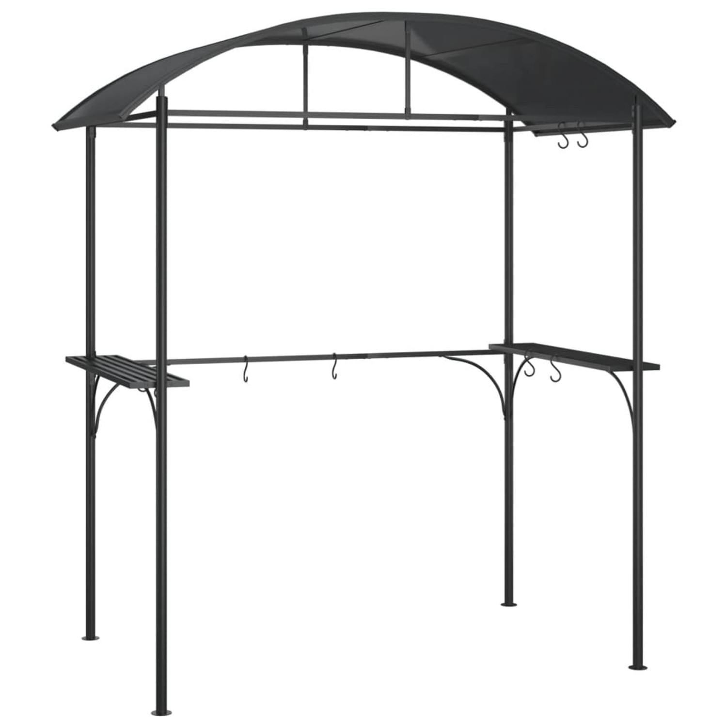 vidaXL Grillpavillon mit Seitenregalen Anthrazit 220x115x230 cm Stahl günstig online kaufen