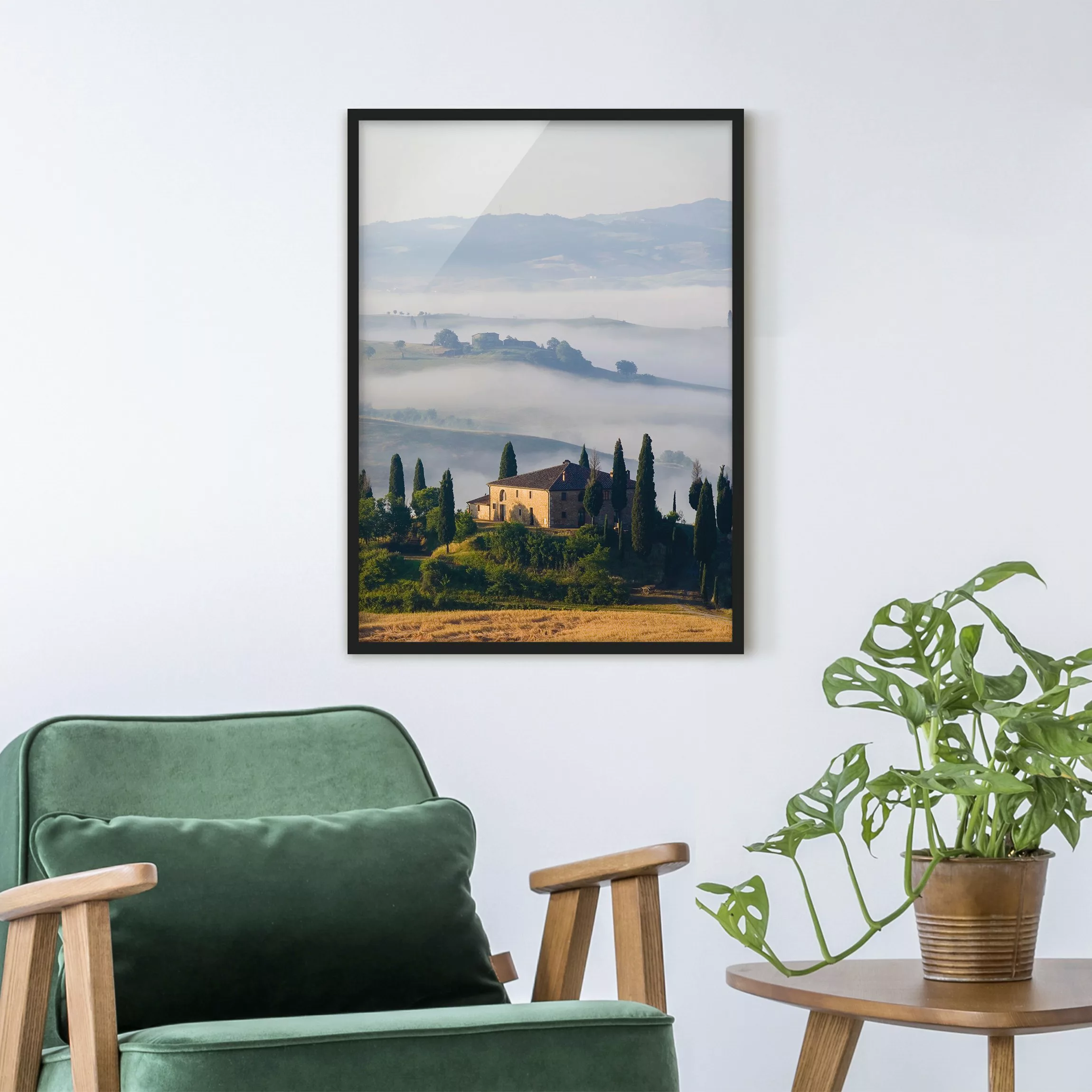 Bild mit Rahmen Natur & Landschaft - Hochformat Landgut in der Toskana günstig online kaufen